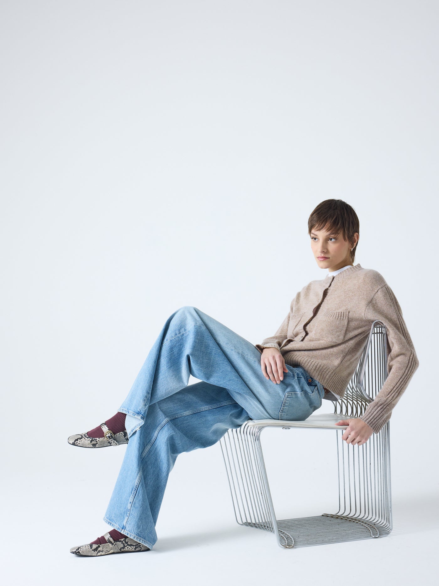 Rita - 100% cashmere cardigan - chestnut