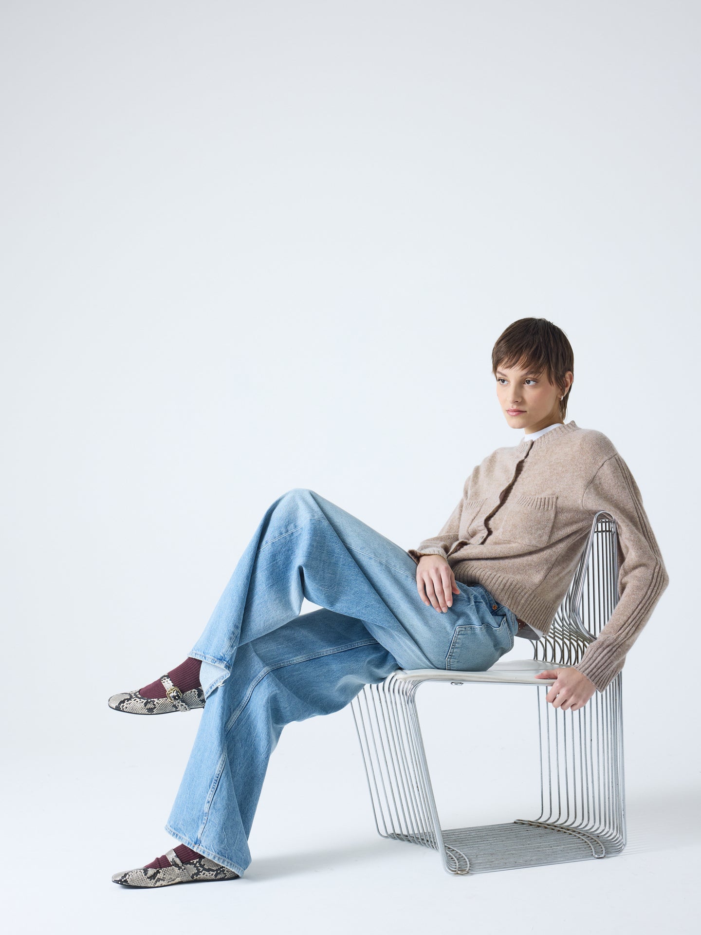 Rita - 100% cashmere cardigan - chestnut
