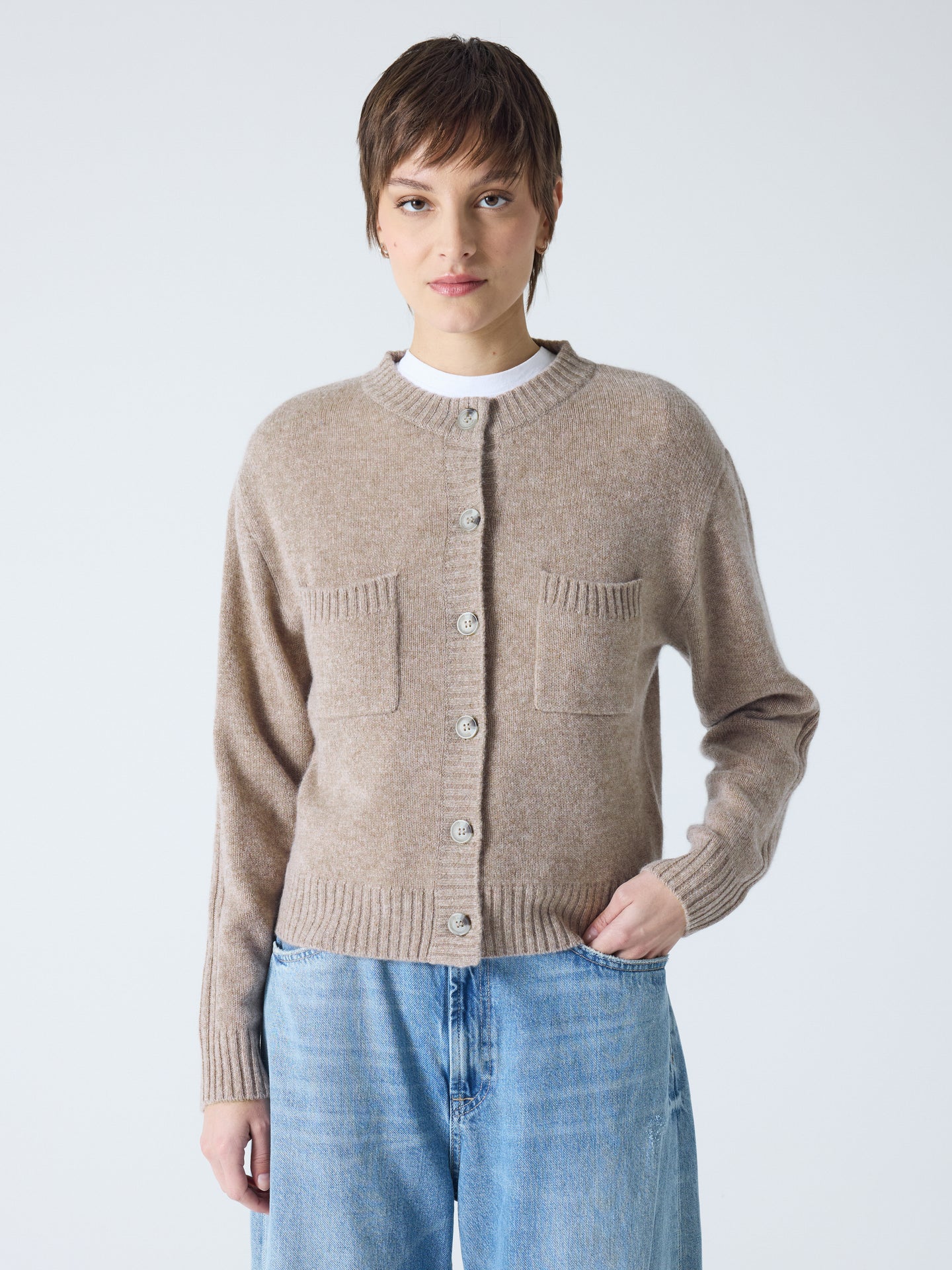 Rita - 100% cashmere cardigan - chestnut