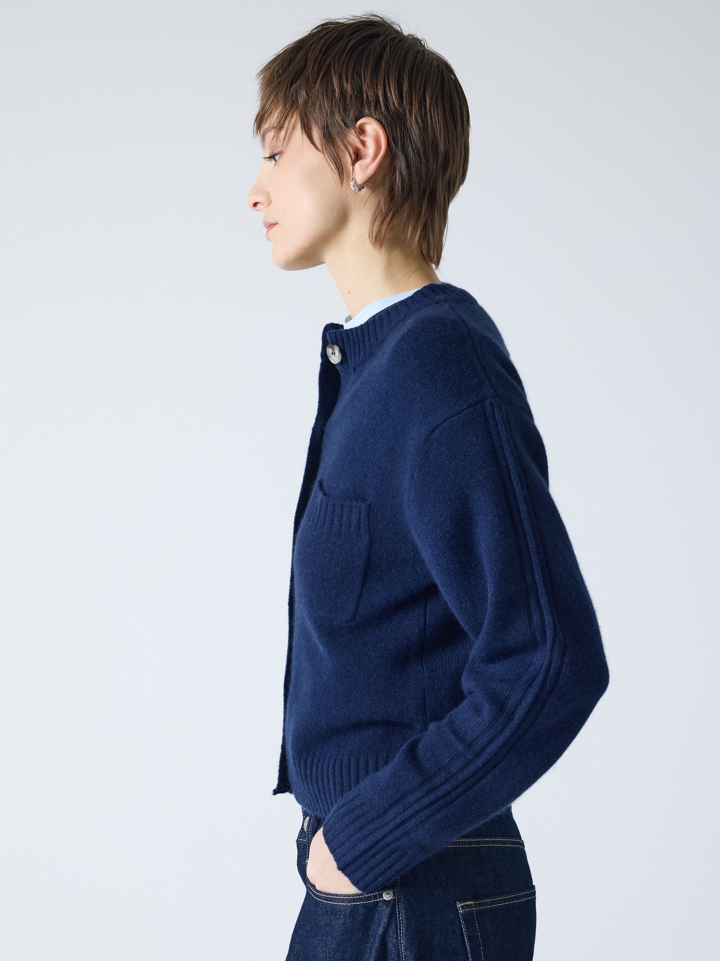 Rita - 100% cashmere cardigan - navy