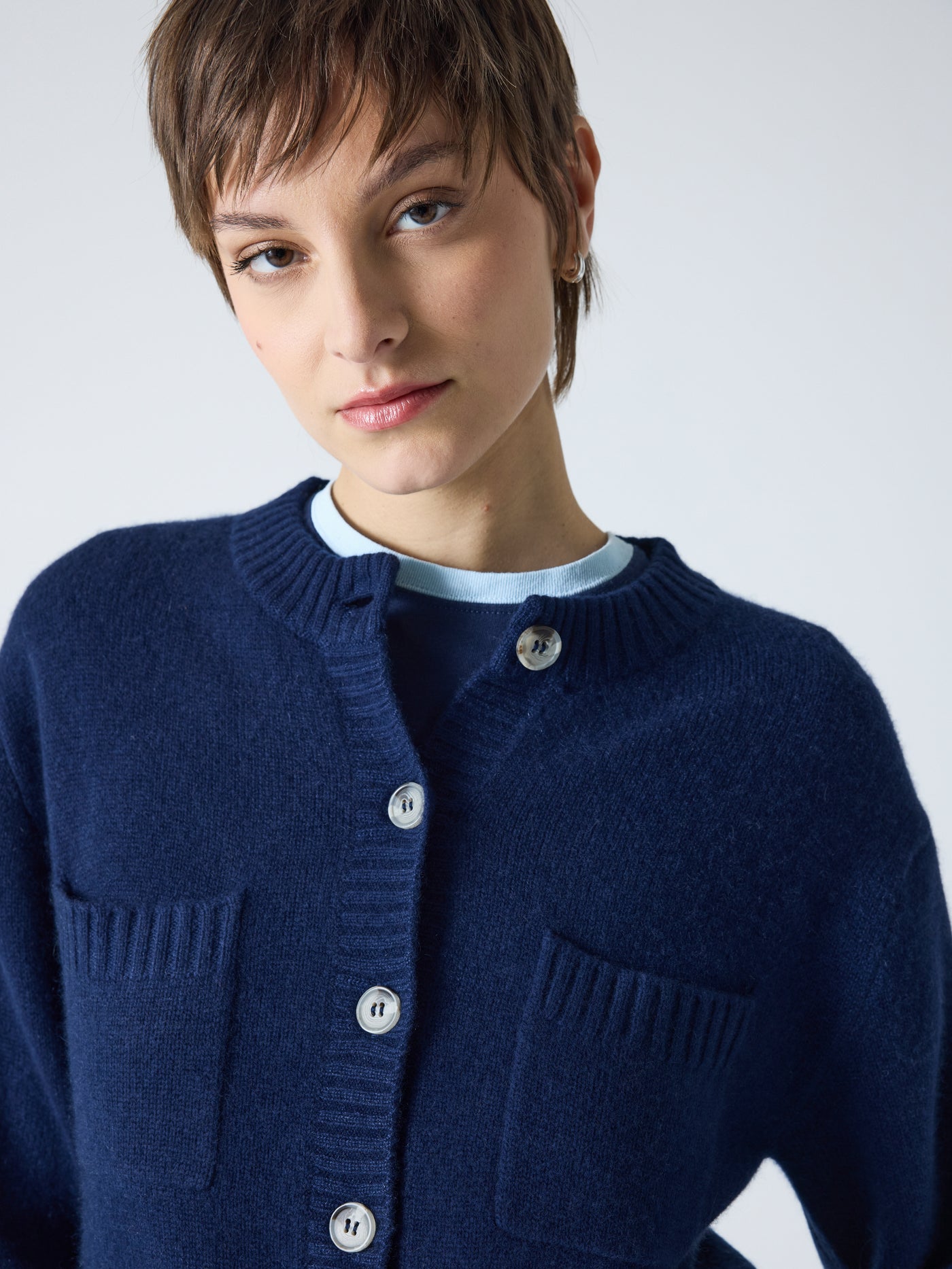 Rita - 100% cashmere cardigan - navy