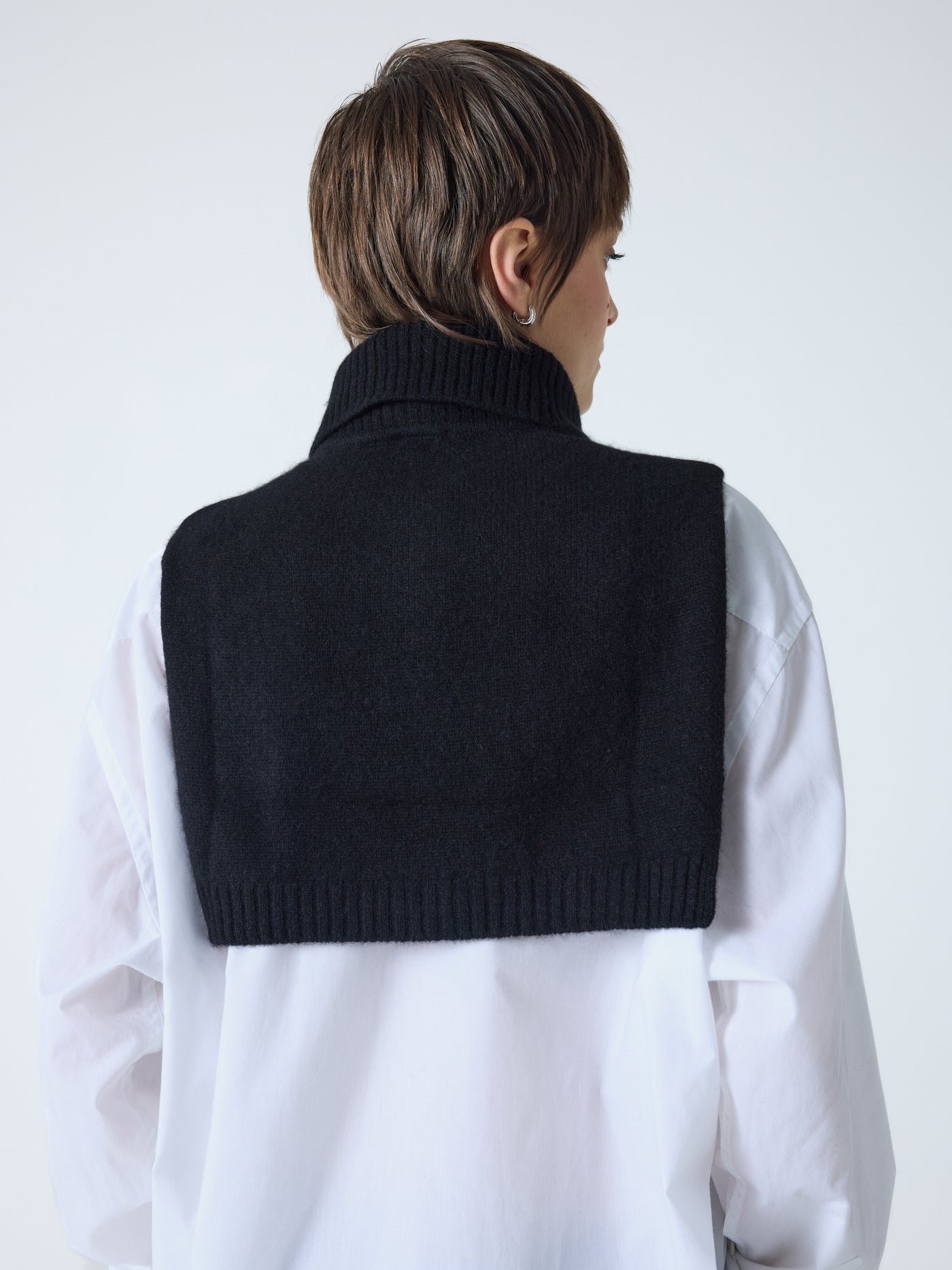 tina - Col zippé 100% cachemire - black