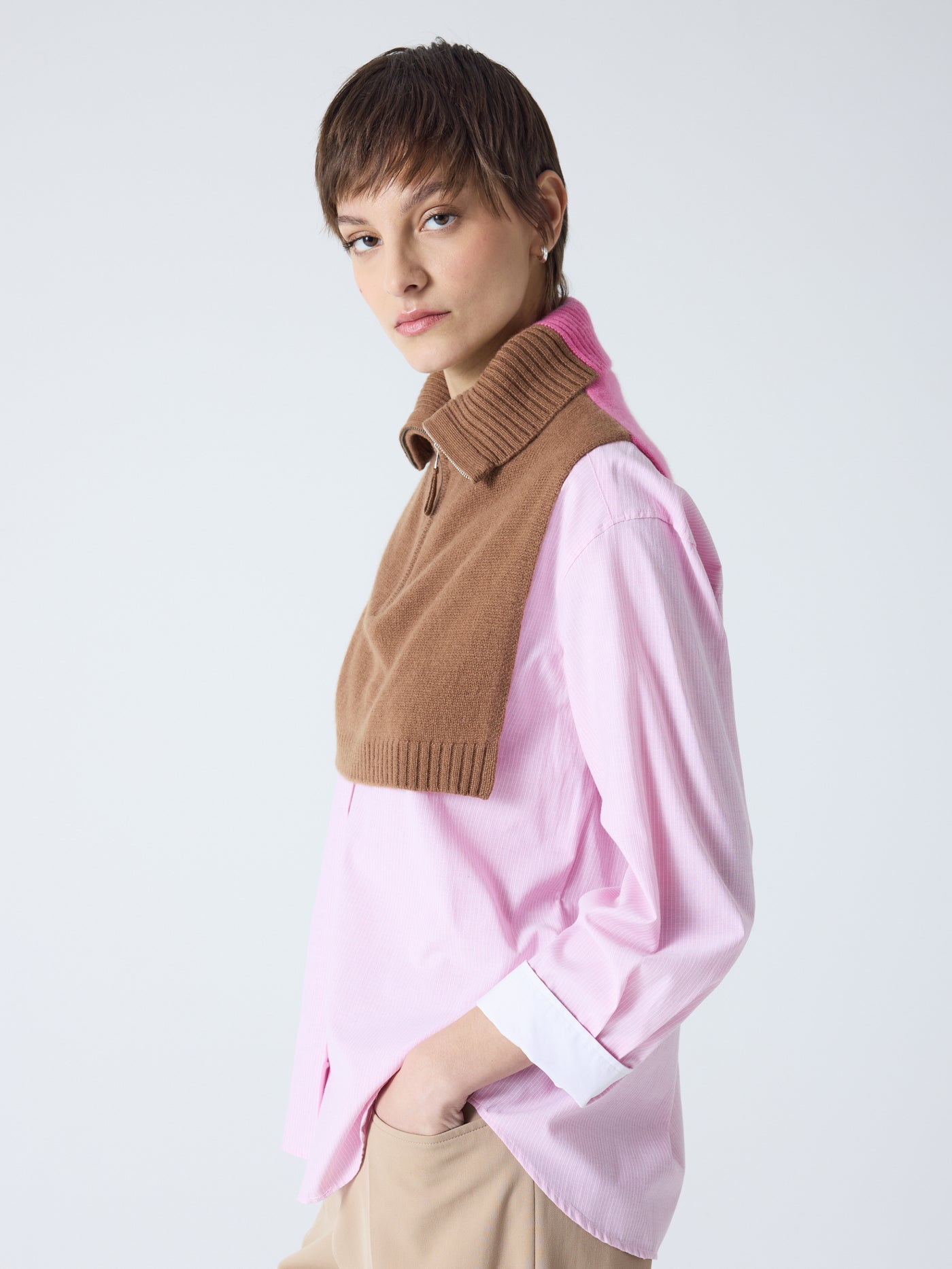 tina - Col zippé 100% cachemire