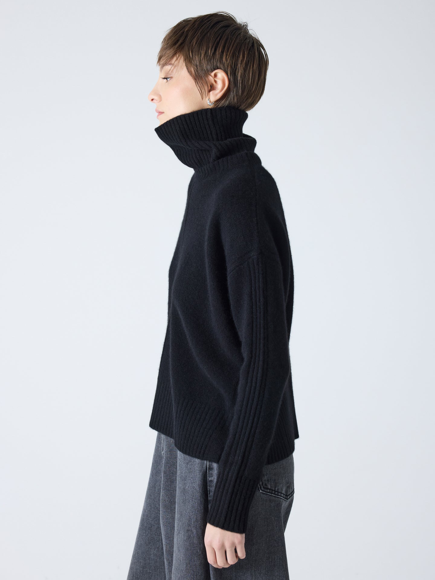 candace - Pull col roulé amovible - black