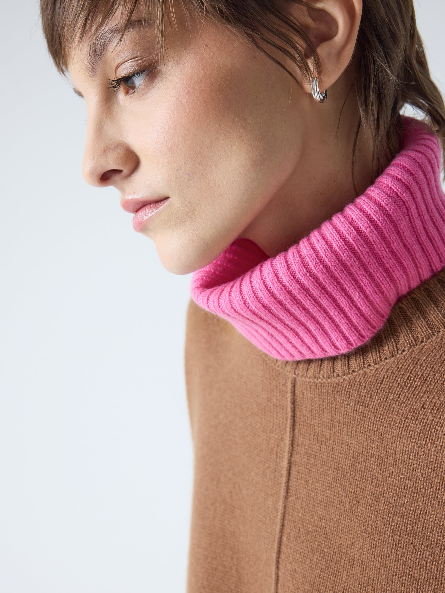 candace - Pull col roulé amovible - mocha