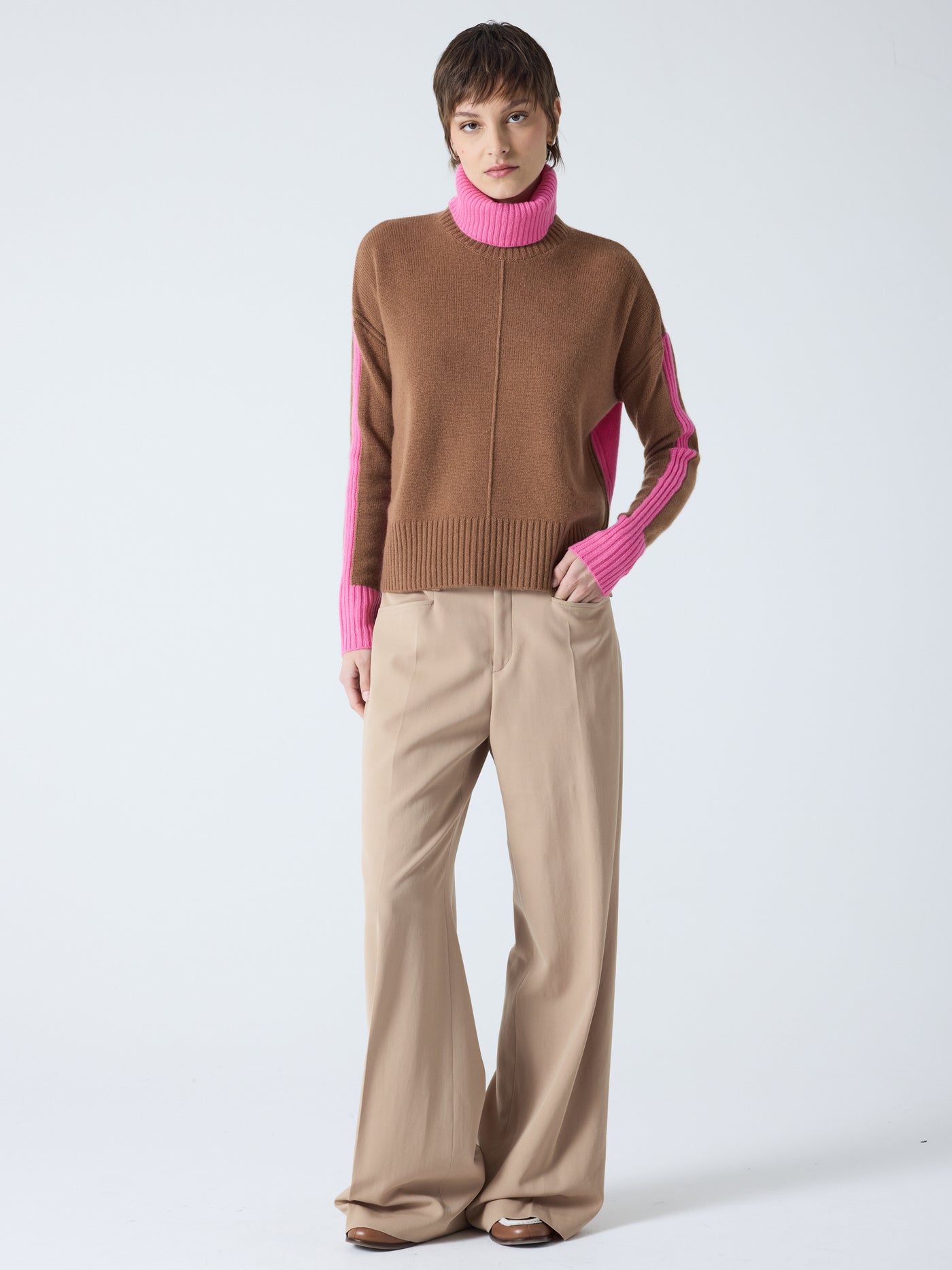 Candace - Abnehmbarer Rollkragenpullover - mocha