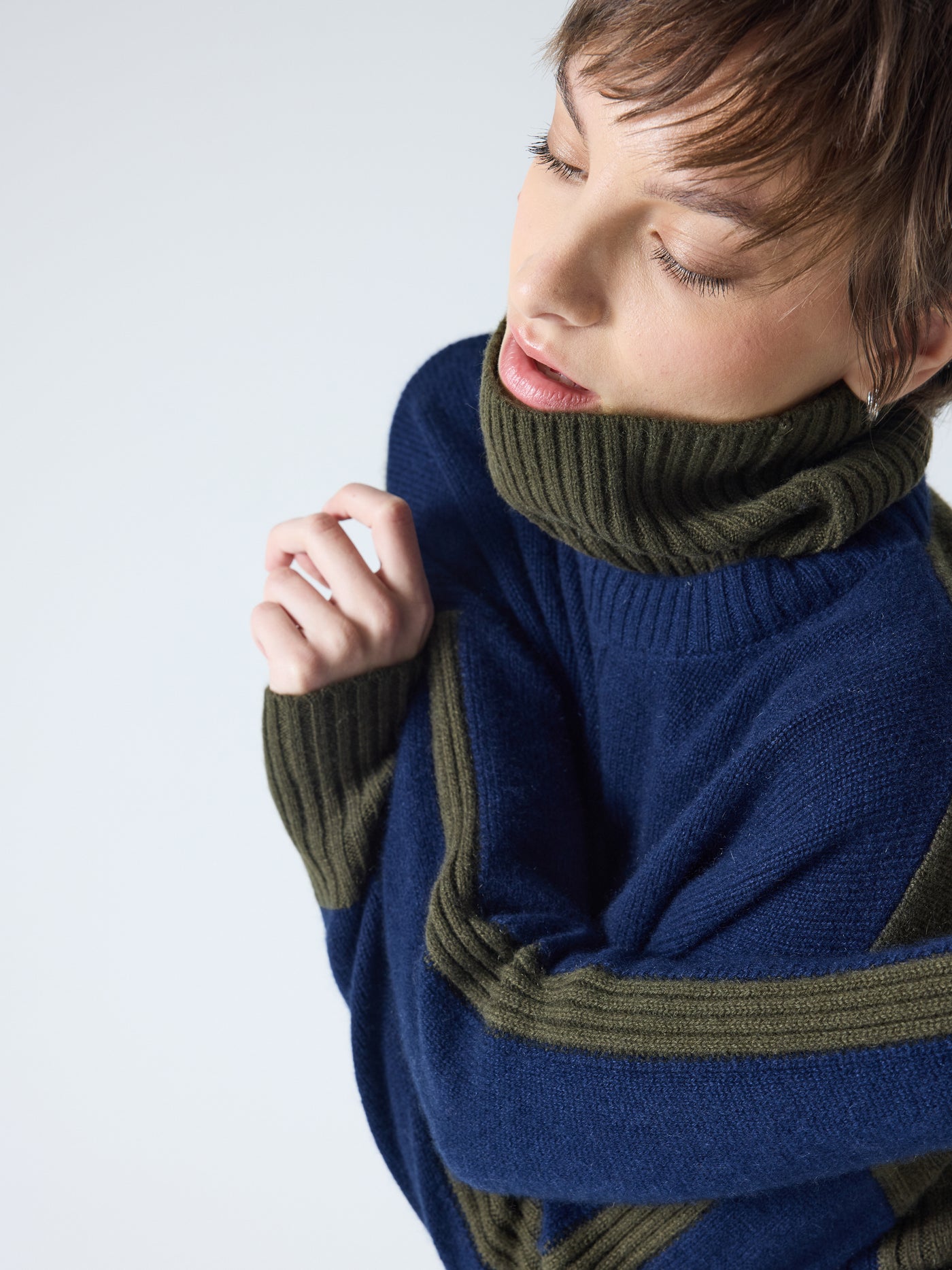 Candace - Abnehmbarer Rollkragenpullover - Navy