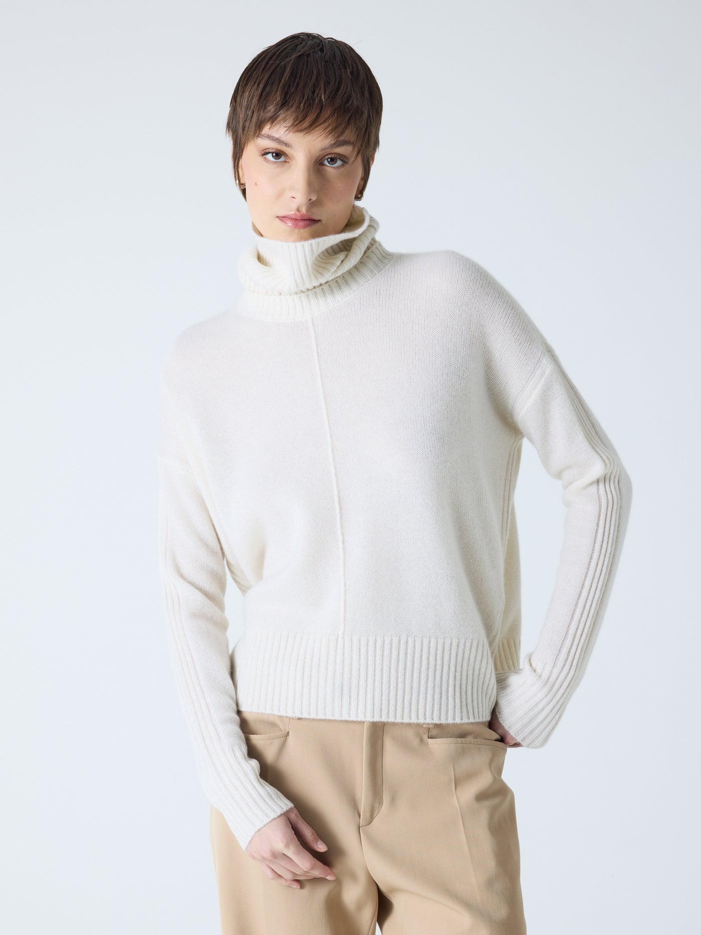 Candace - Abnehmbarer Rollkragenpullover - cream