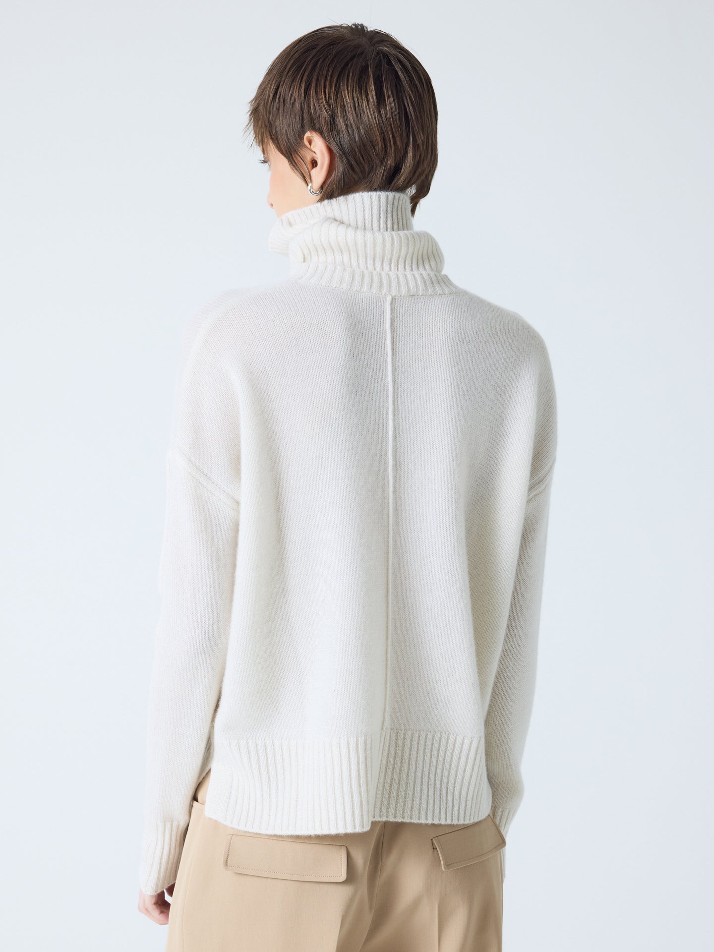 candace - Pull col roulé amovible - cream