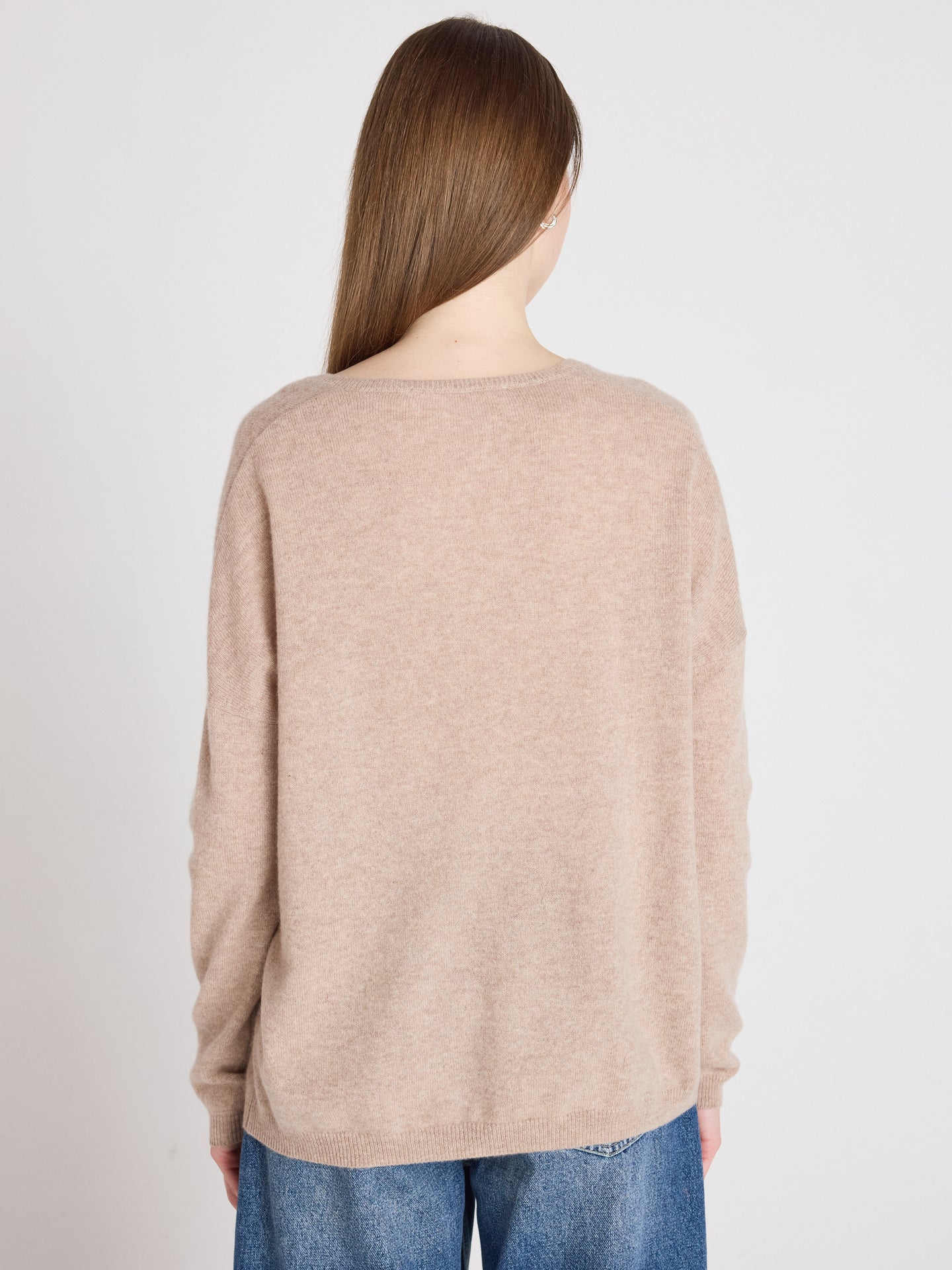 alexia round neck sweater - cashmere - chestnut