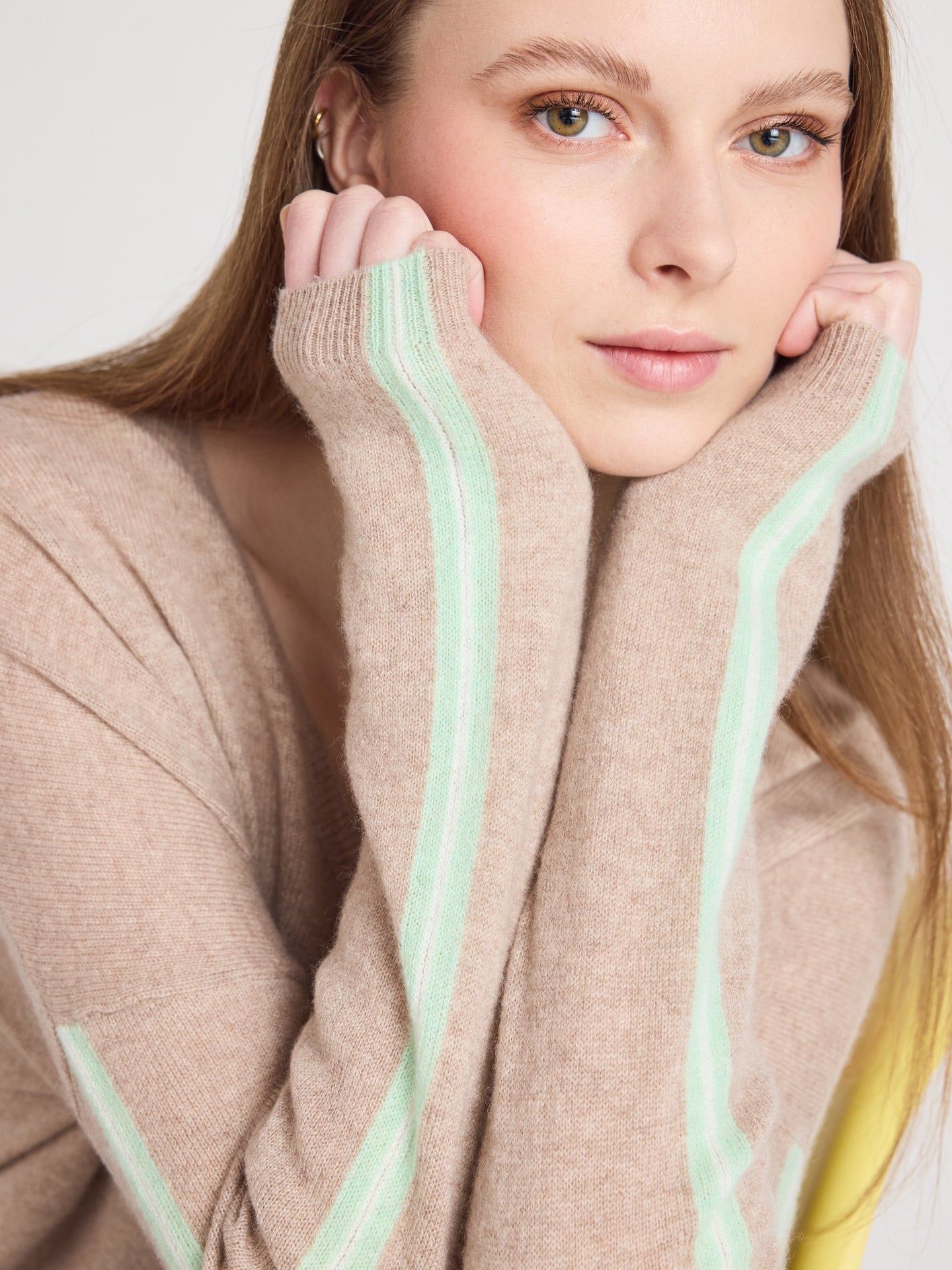 alexia round neck sweater - cashmere - chestnut