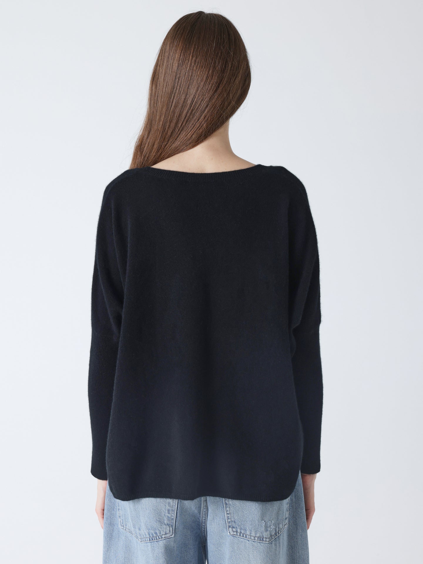 camille - Pull poncho en cachemire - black
