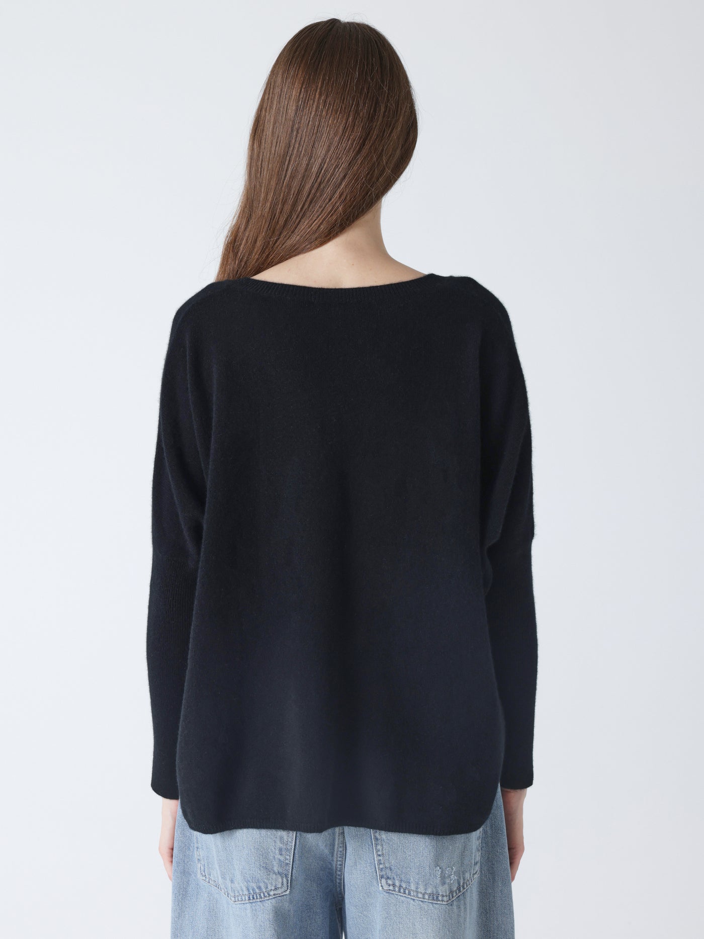 Camille - Cashmere poncho sweater - black