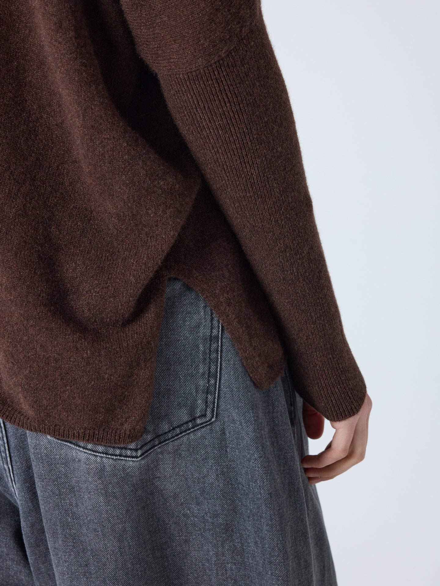 poncho sweater camille - Poncho cashmere sweater - brownie