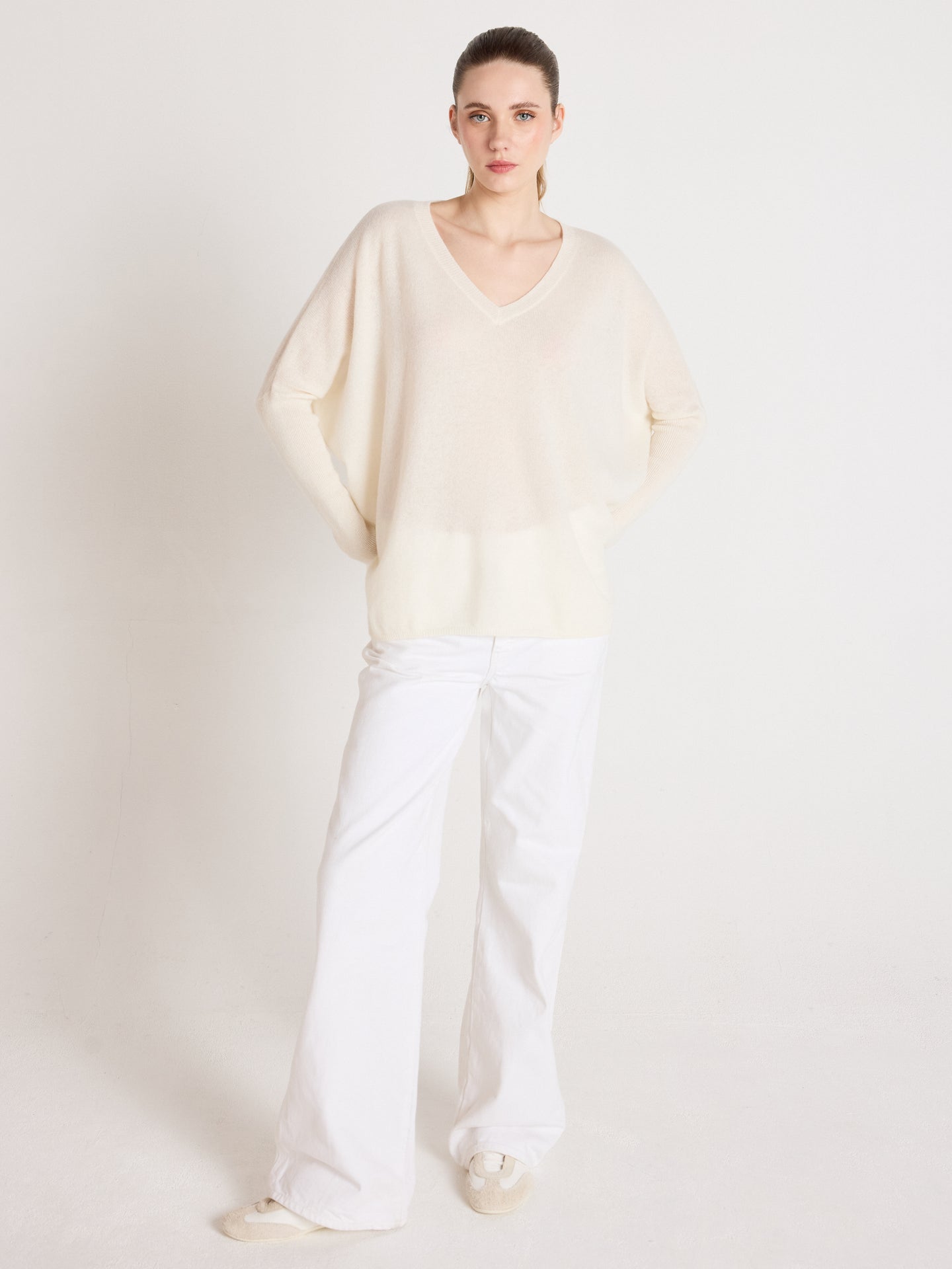 Ponchopullover camille - Kaschmir - cream