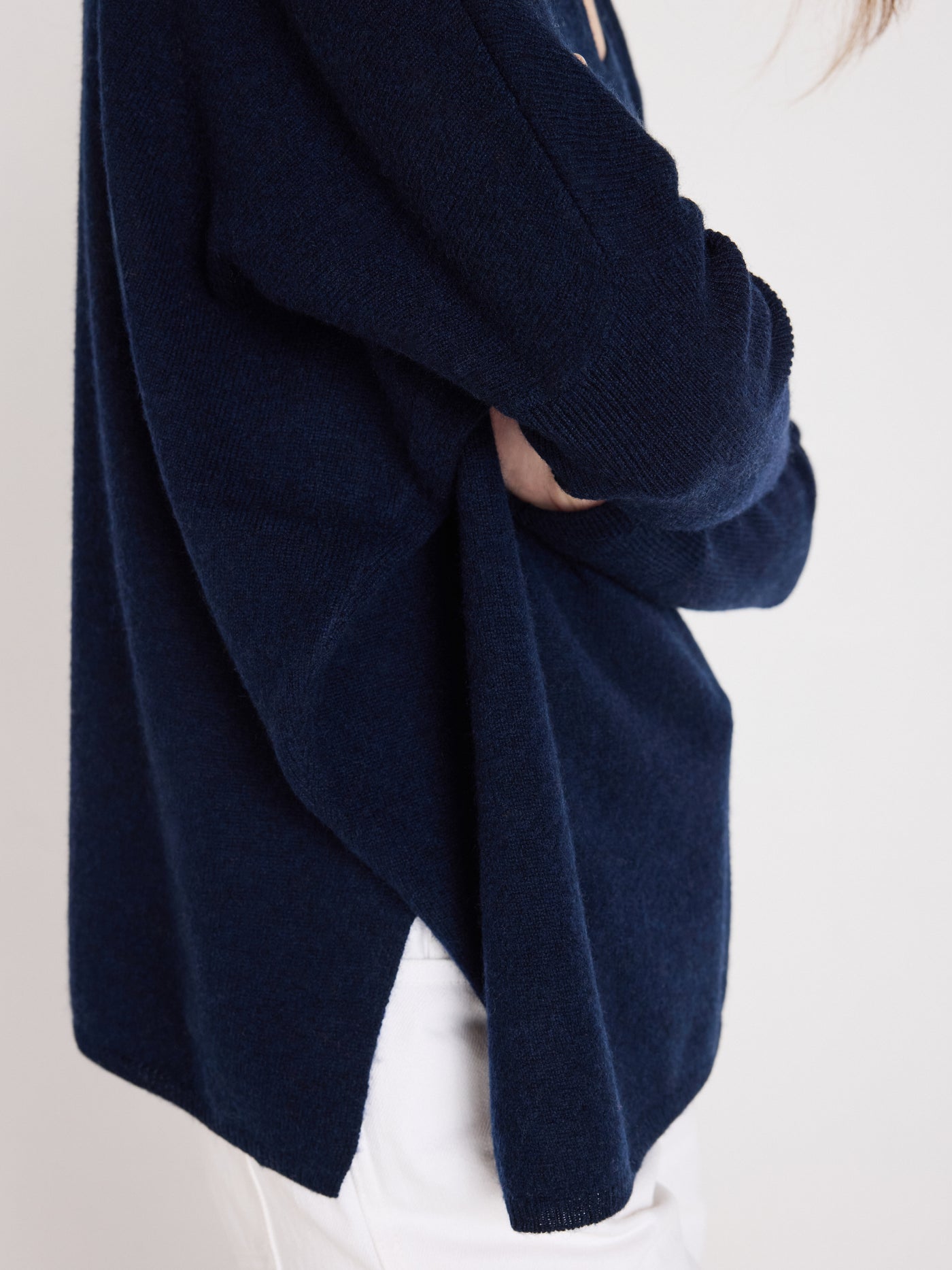 Camille - Ponchopullover aus Kaschmir - Navy