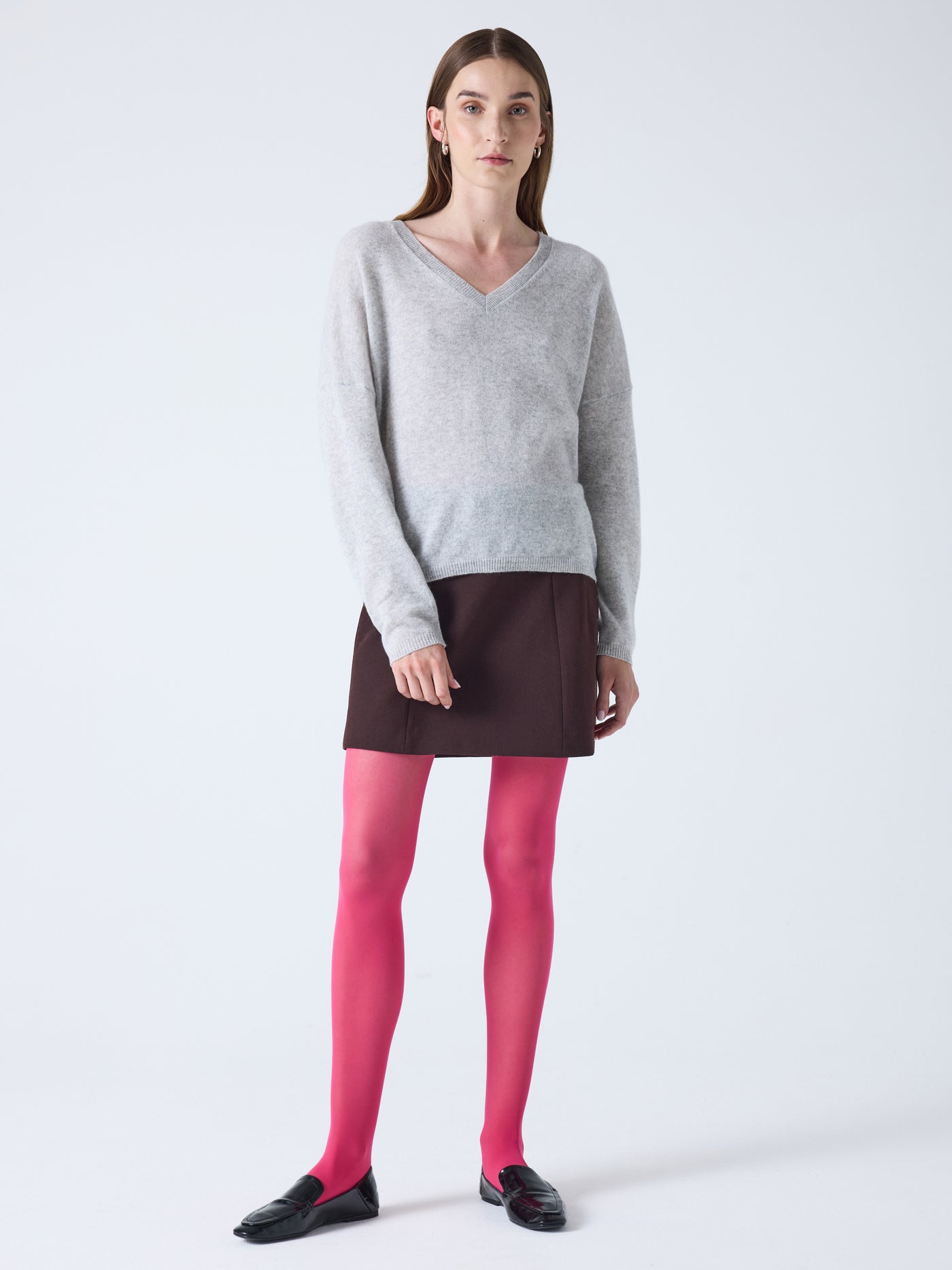 Alicia - Oversize-Kaschmirpullover - light heather grey