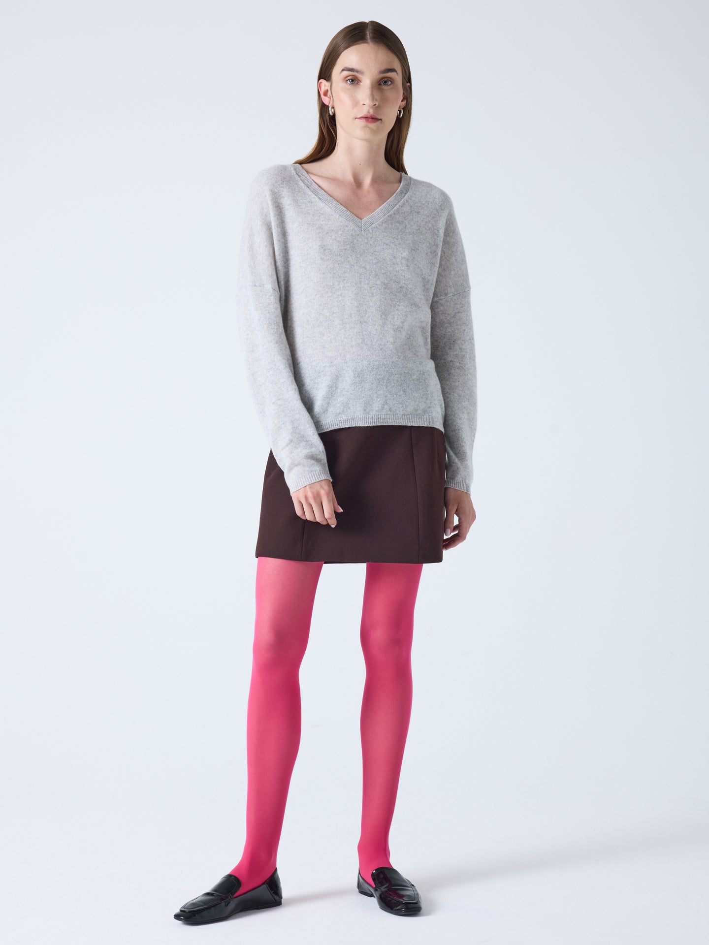 Alicia - Oversize-Kaschmirpullover - light heather grey