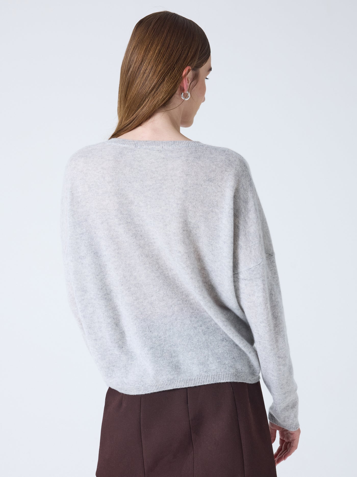 Alicia - Oversize-Kaschmirpullover - light heather grey