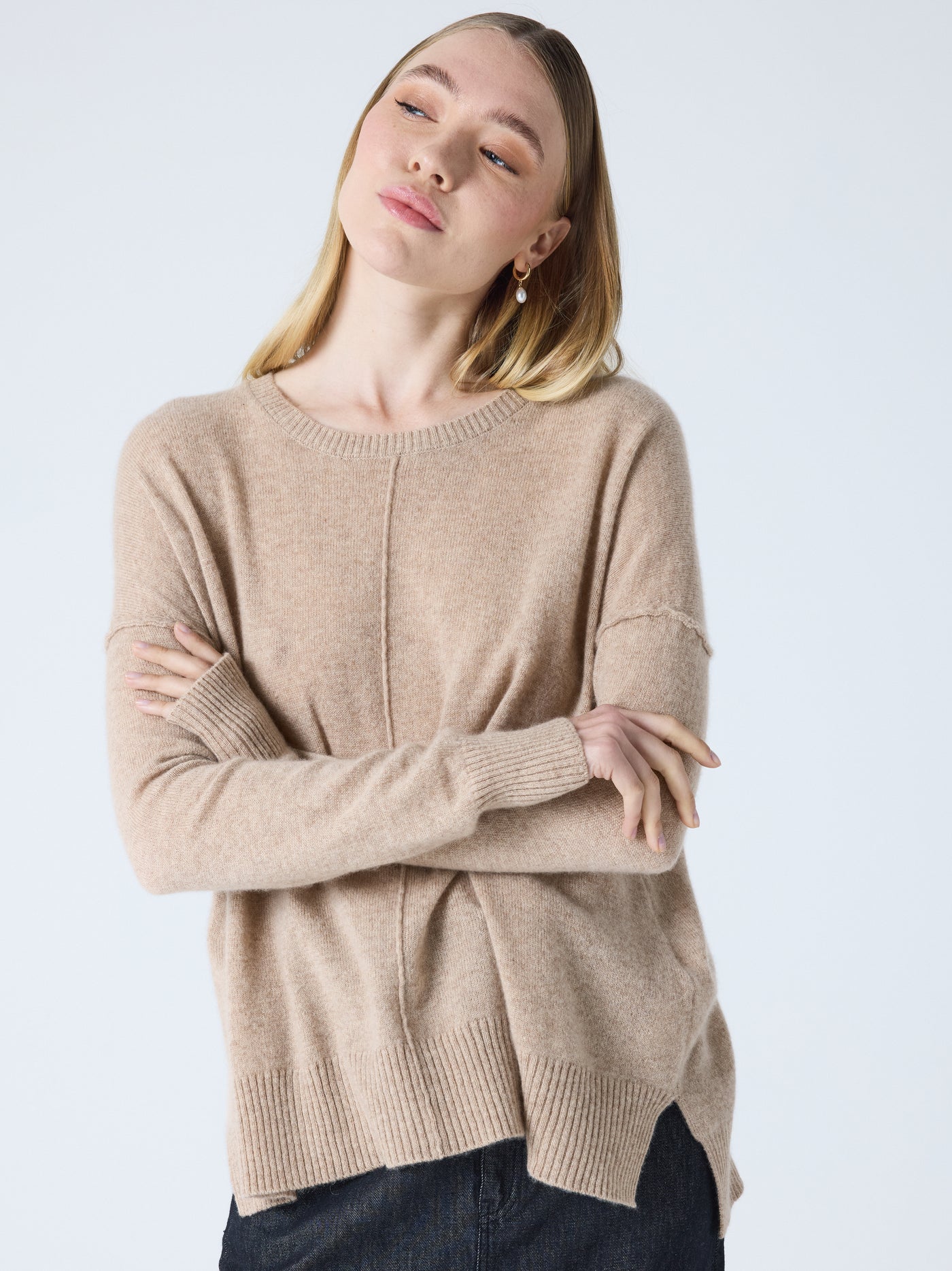 Kenza - Pull oversize en cachemire - Chestnut