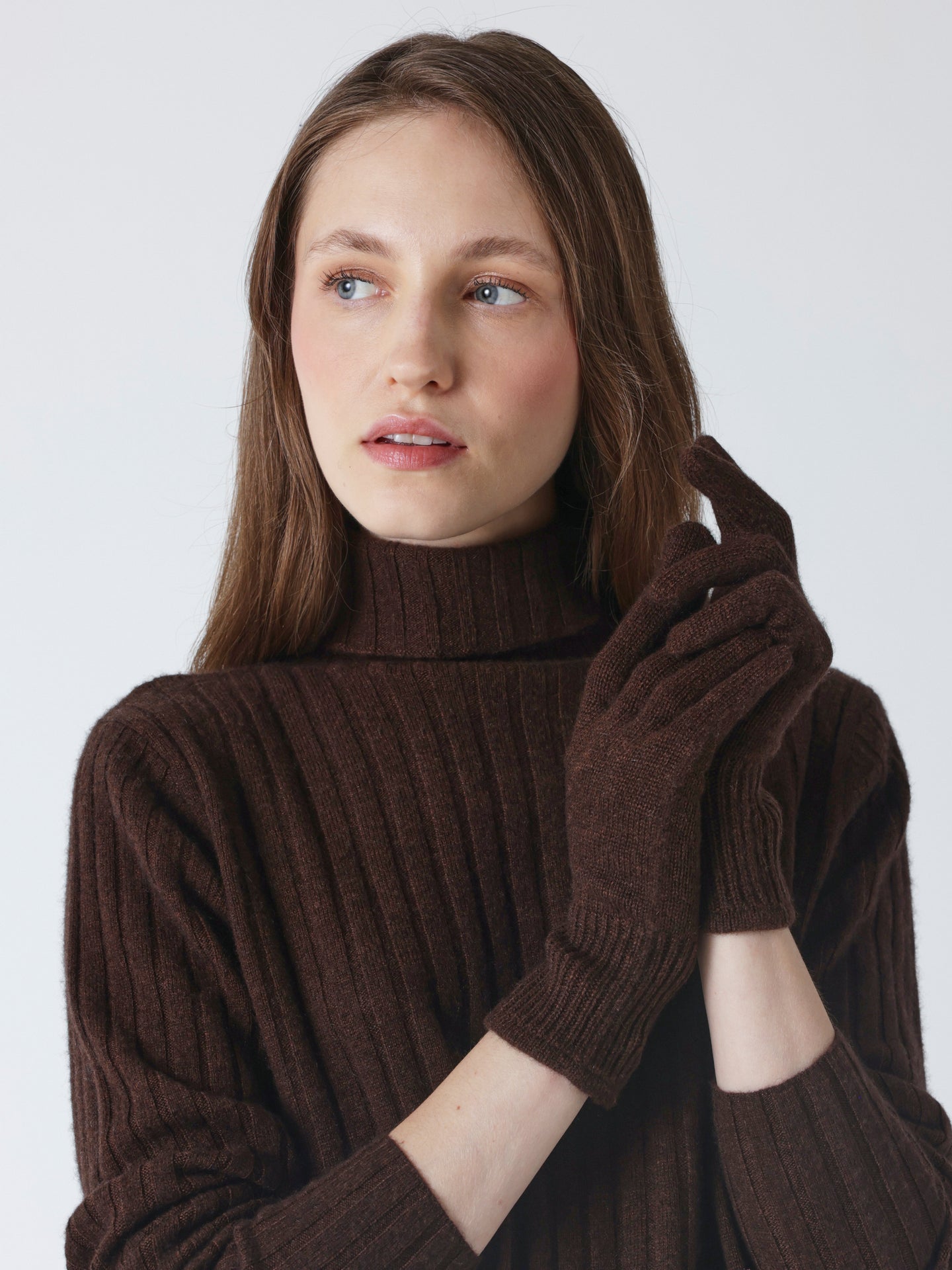 Lorenza - 100% cashmere gloves - brownie