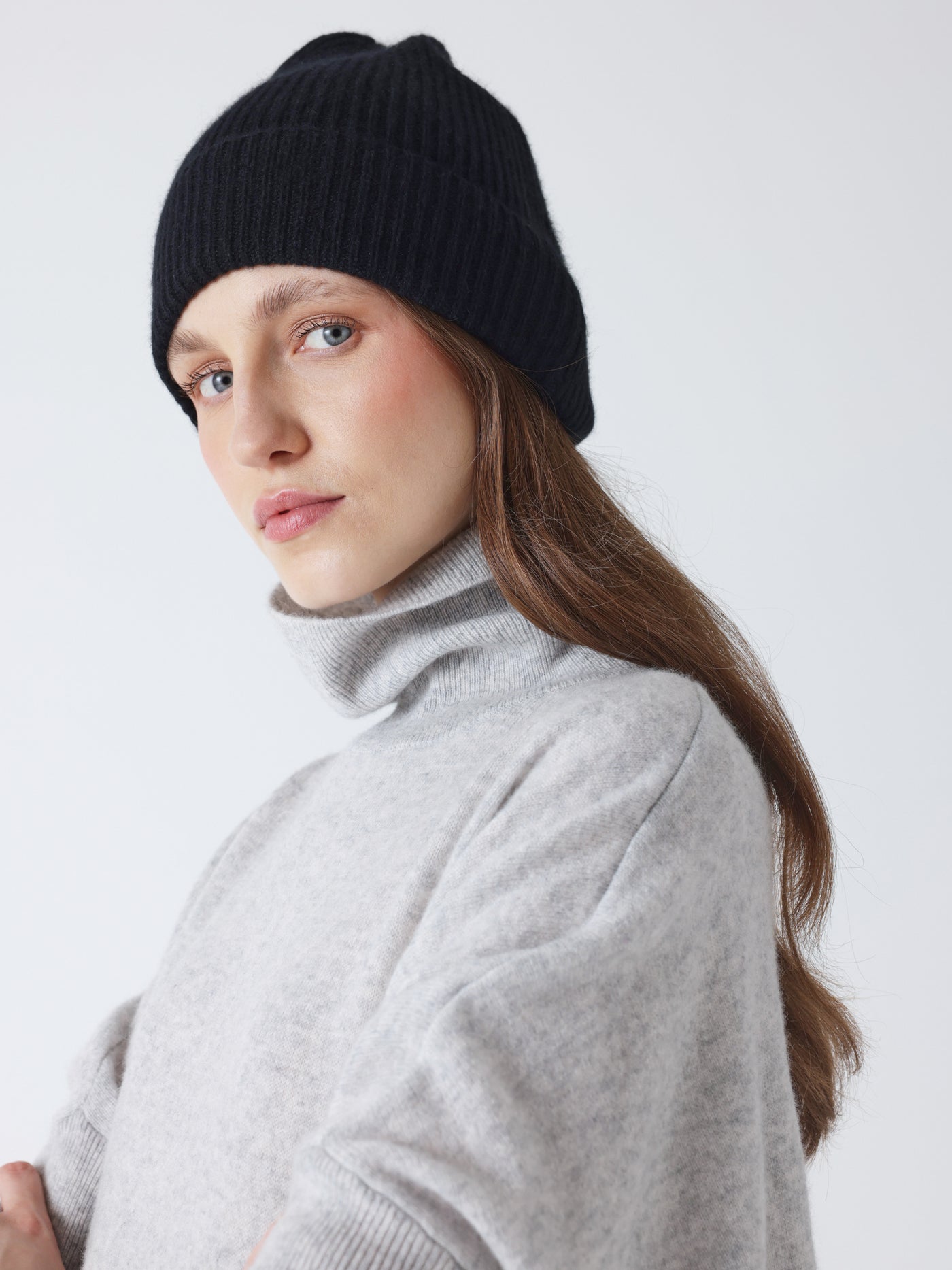 maeve - Bonnet 100% cachemire - black