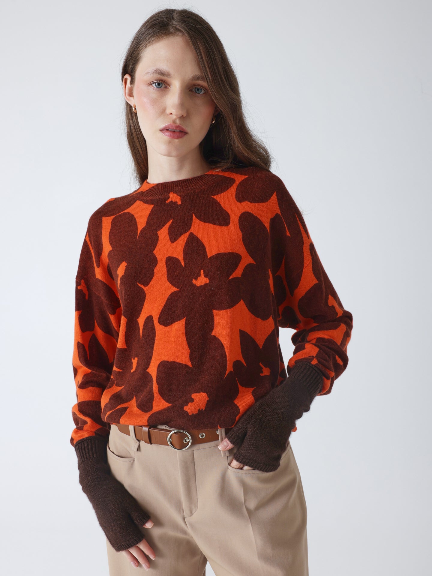 kilina - 100% cashmere mittens - brownie