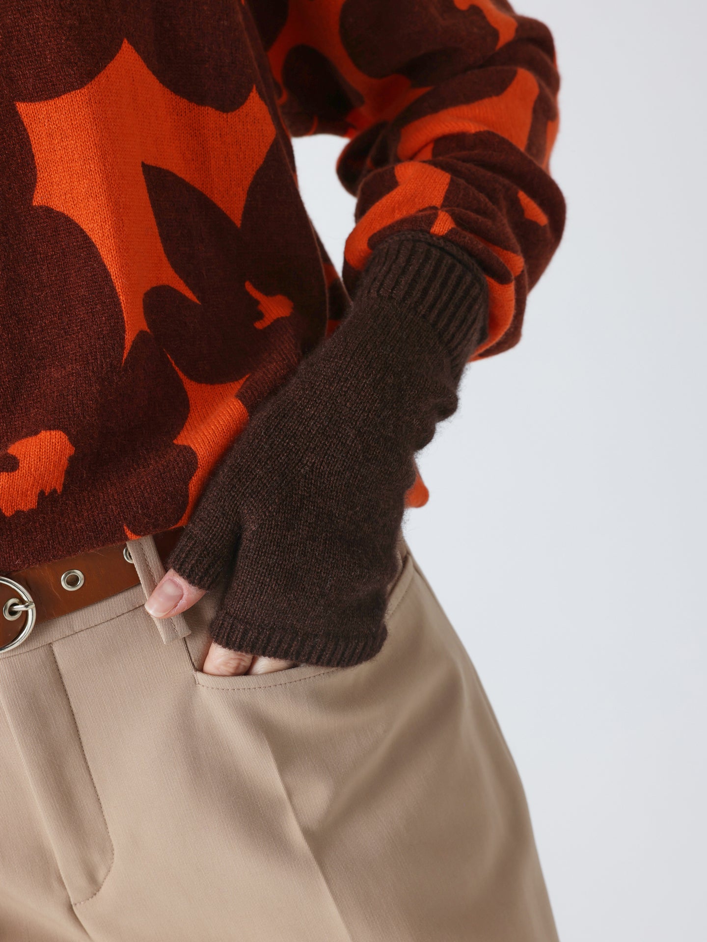 kilina - 100% cashmere mittens - brownie