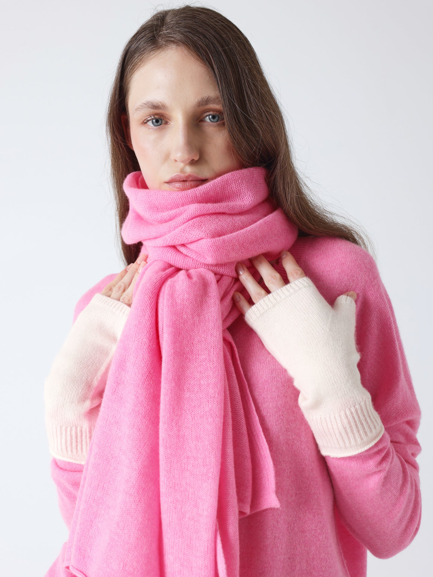 kilina - 100% cashmere mittens - cream