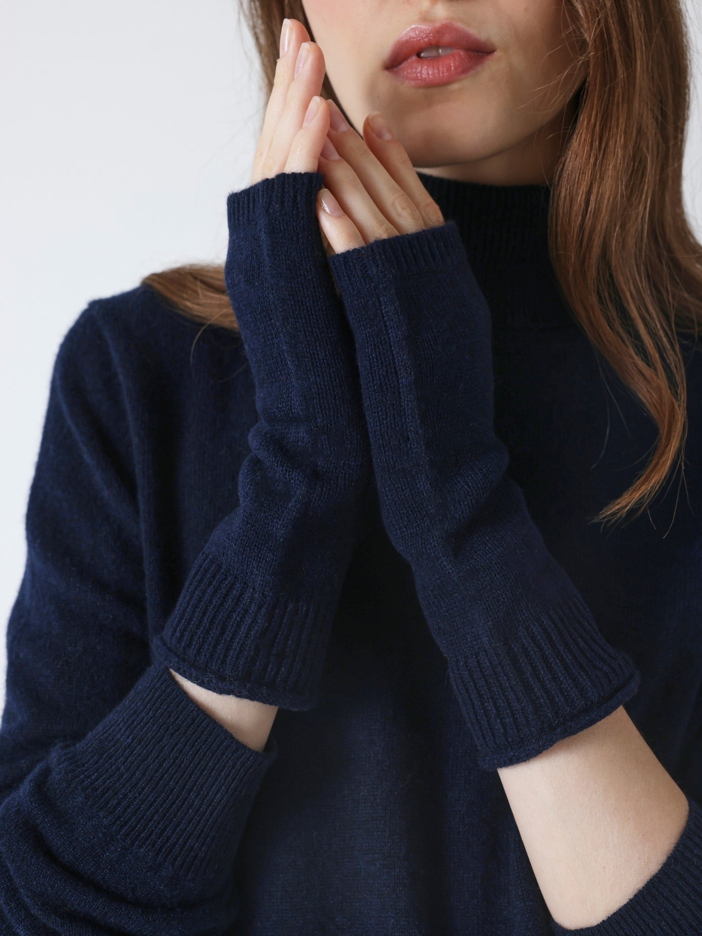 kilina - 100% cashmere mittens - navy