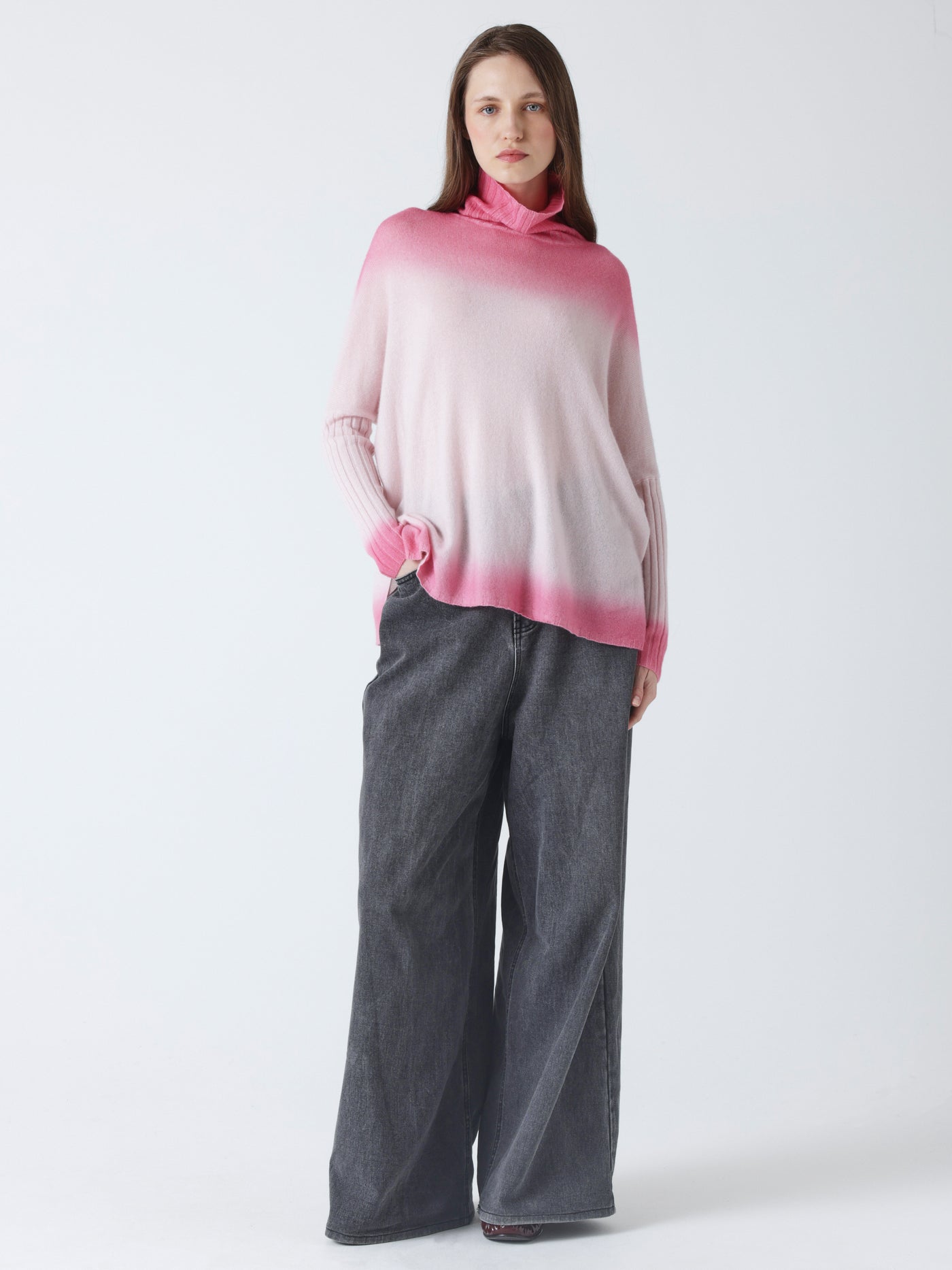 clarissa - Poncho col roulé en cachemire - marshmallow