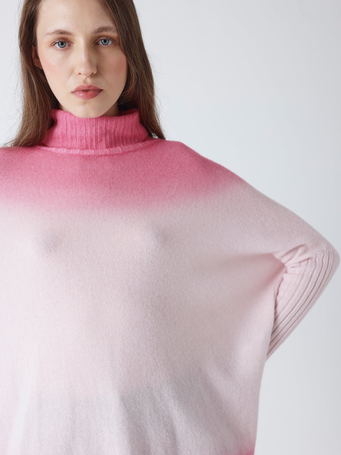 clarissa - Poncho col roulé en cachemire - marshmallow