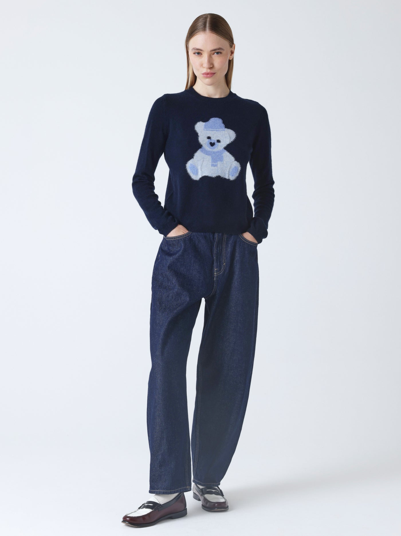Adele - Kaschmirpullover mit Rundhalsausschnitt - Navy