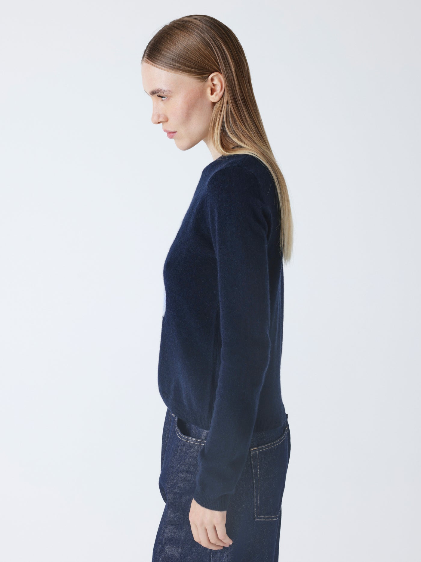 Adele - Kaschmirpullover mit Rundhalsausschnitt - Navy