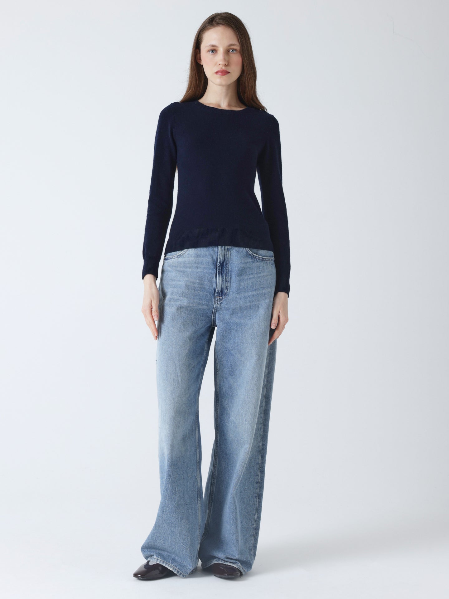 Catelina - Kaschmirpullover mit Rundhalsausschnitt - Navy