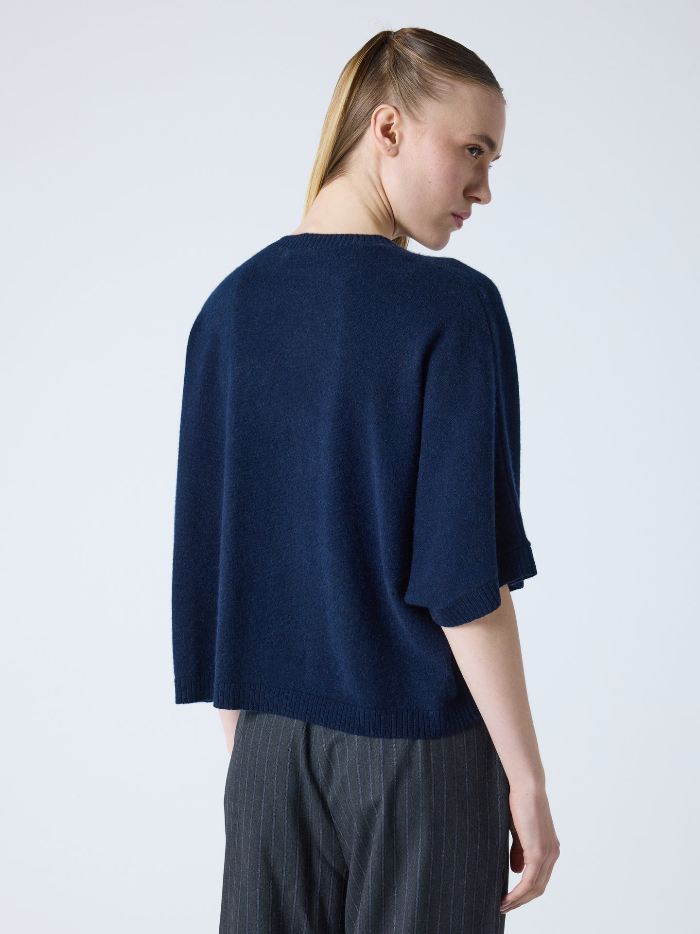 Pull poncho bettina - cachemire - navy