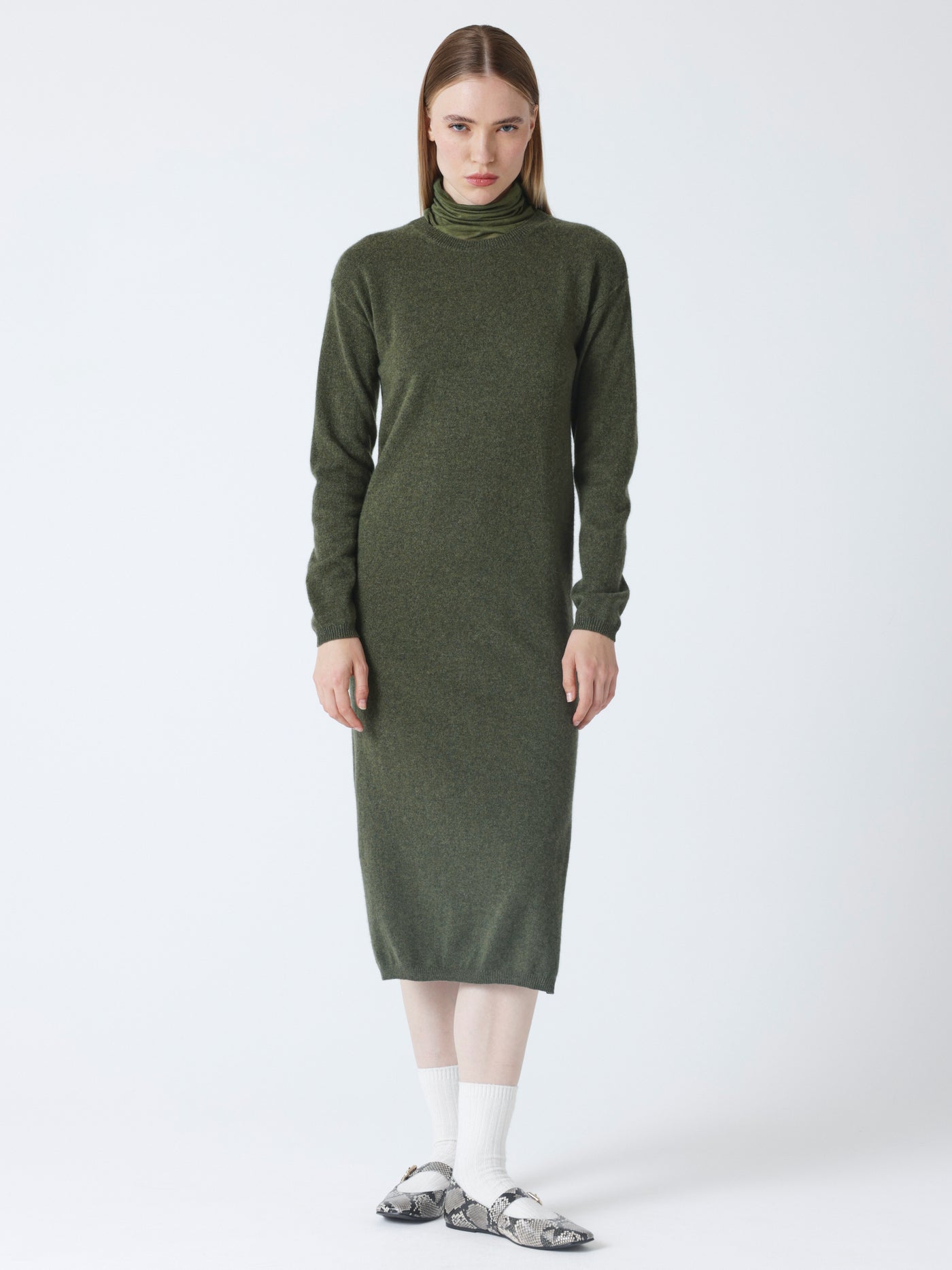 vita Vestito lungo in cashmere foresta Absolut Cashmere