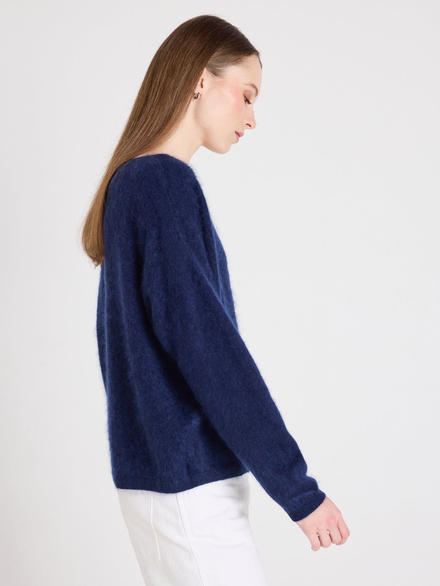Pullover soeli - gebürstetem Kaschmir - Navy