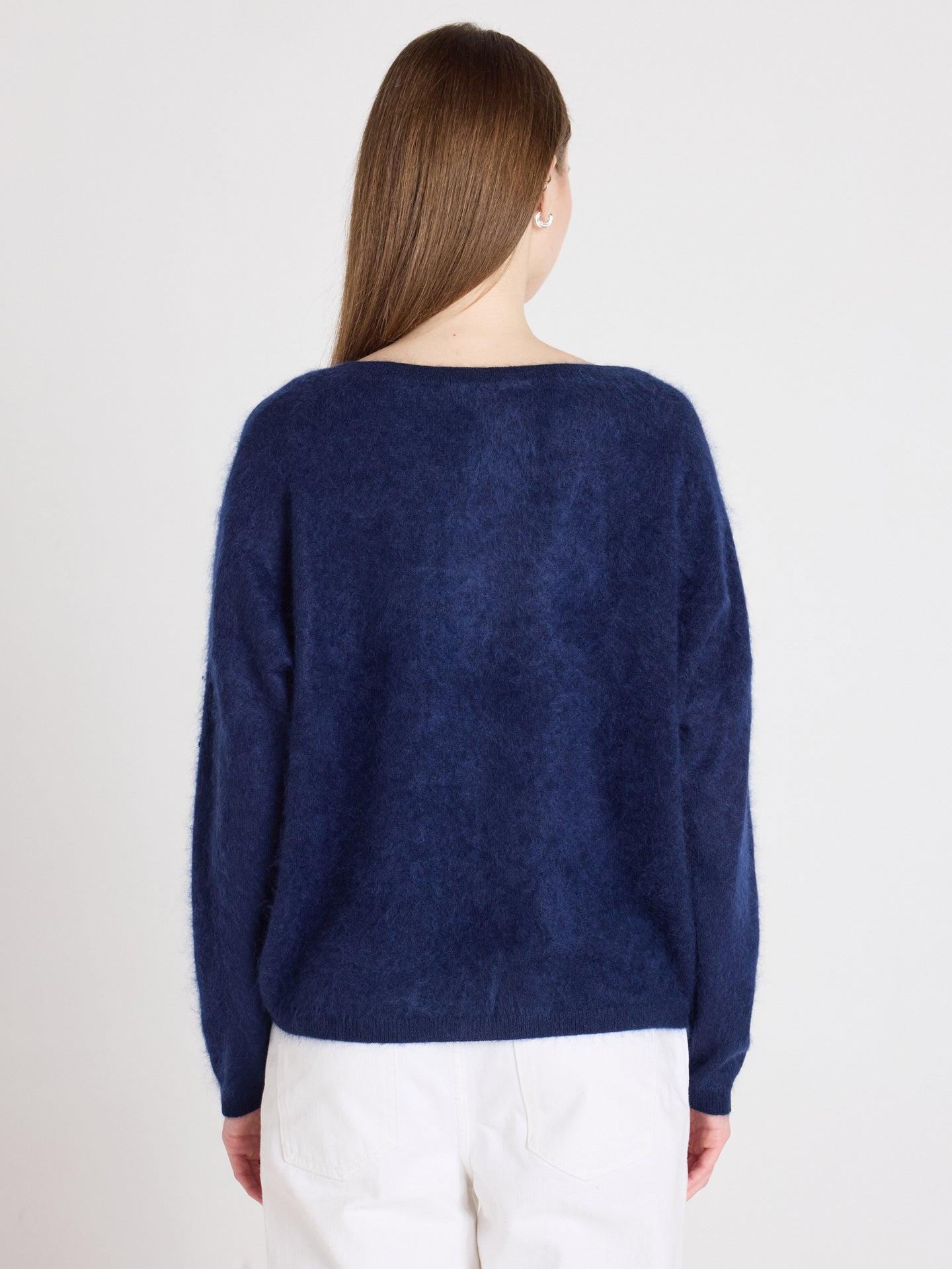 Pullover soeli - gebürstetem Kaschmir - Navy