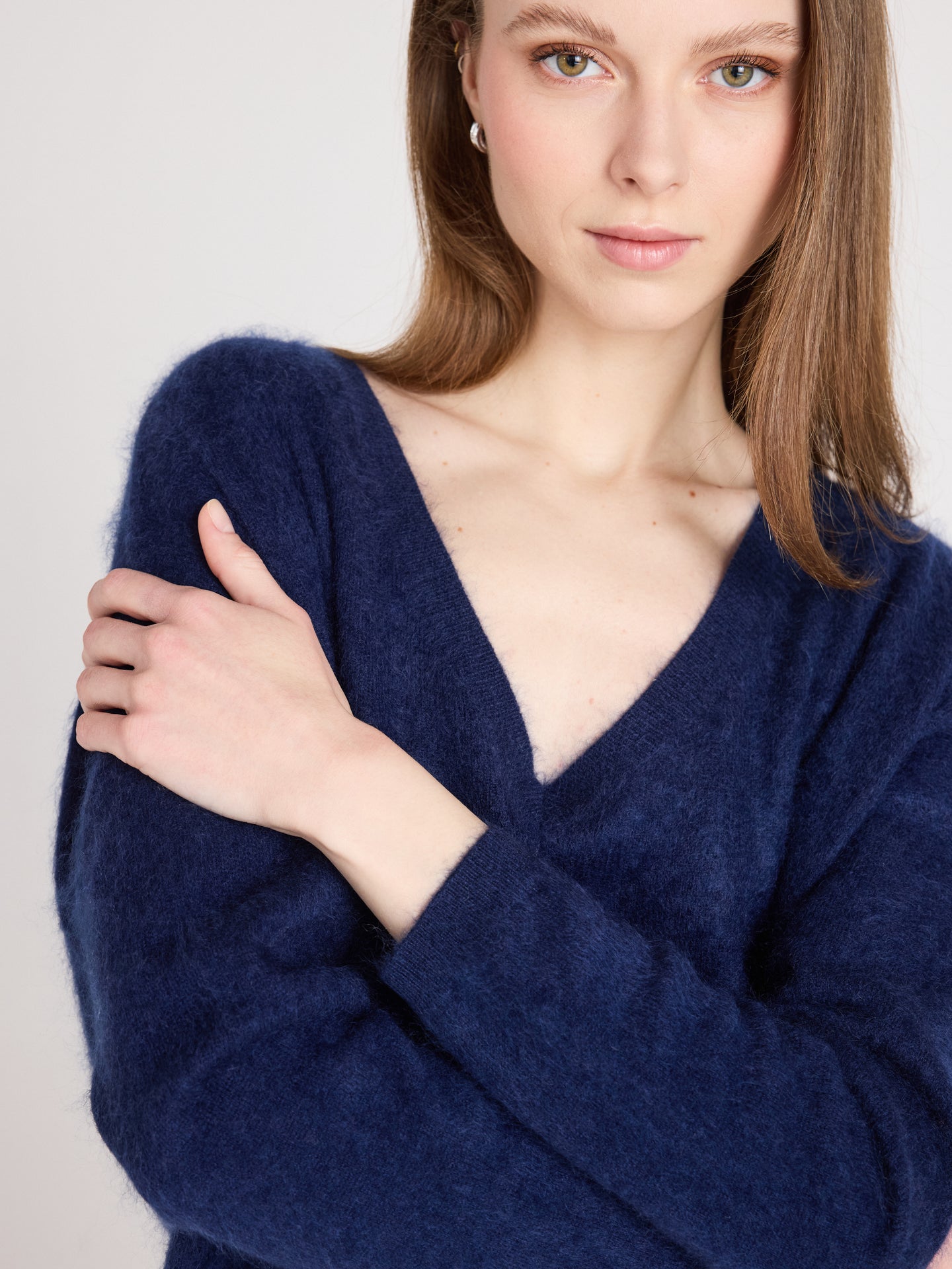 Pullover soeli - gebürstetem Kaschmir - Navy