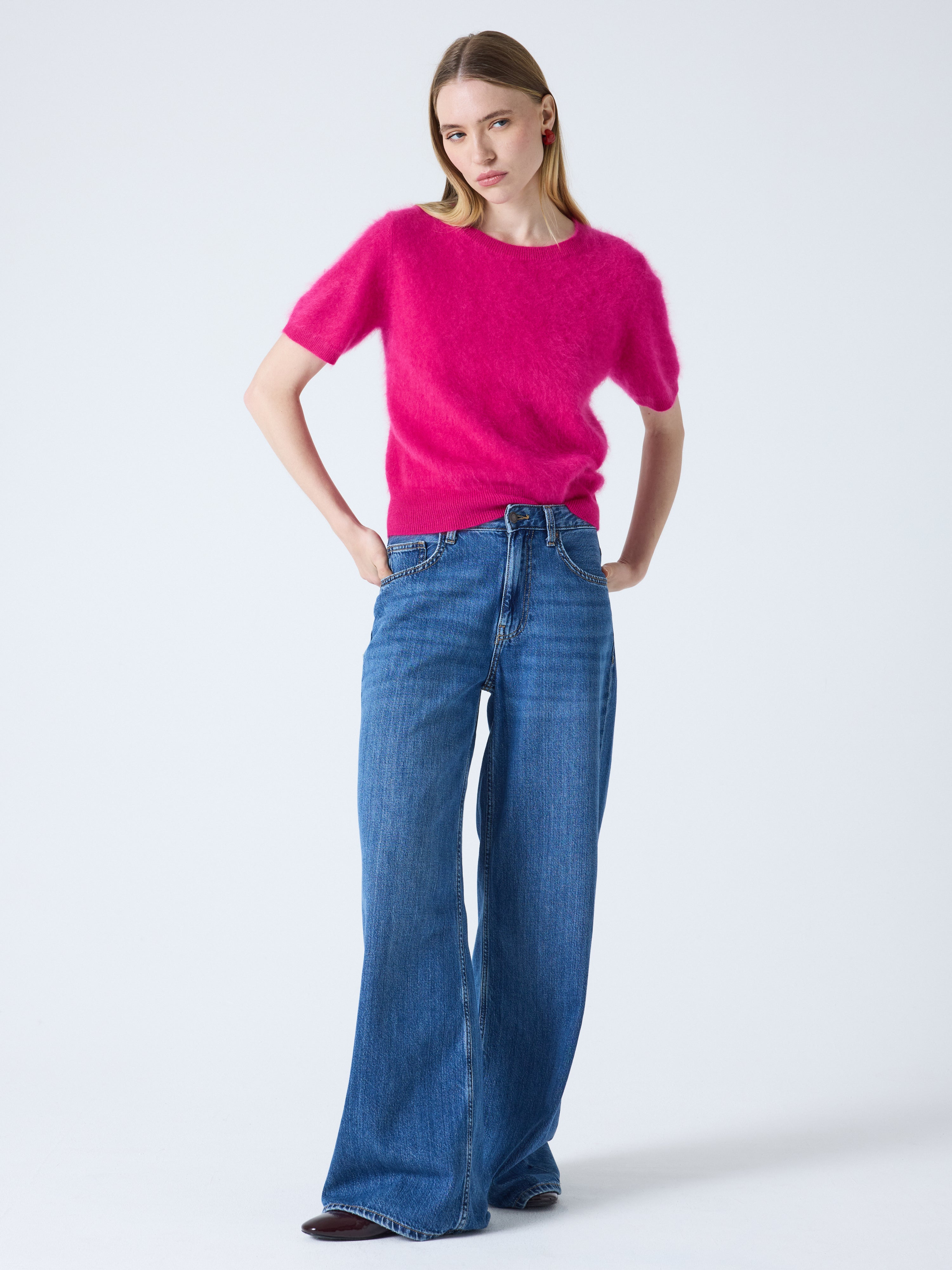 amaya - 100% brushed cashmere sweater - raspberry | Absolut Cashmere