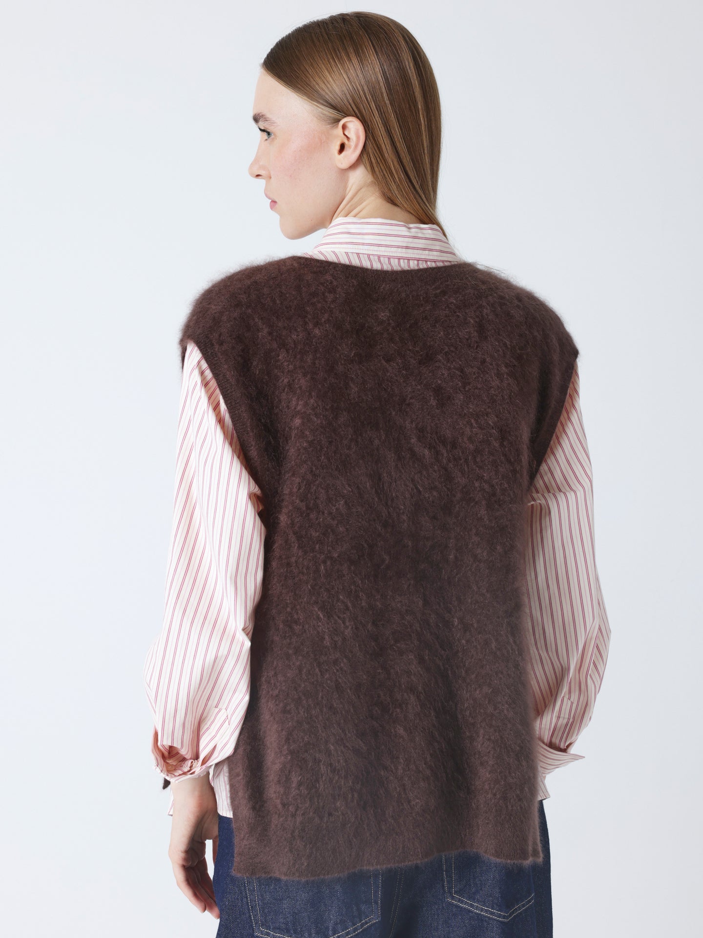 Miriam - Brushed cashmere sweater - brownie