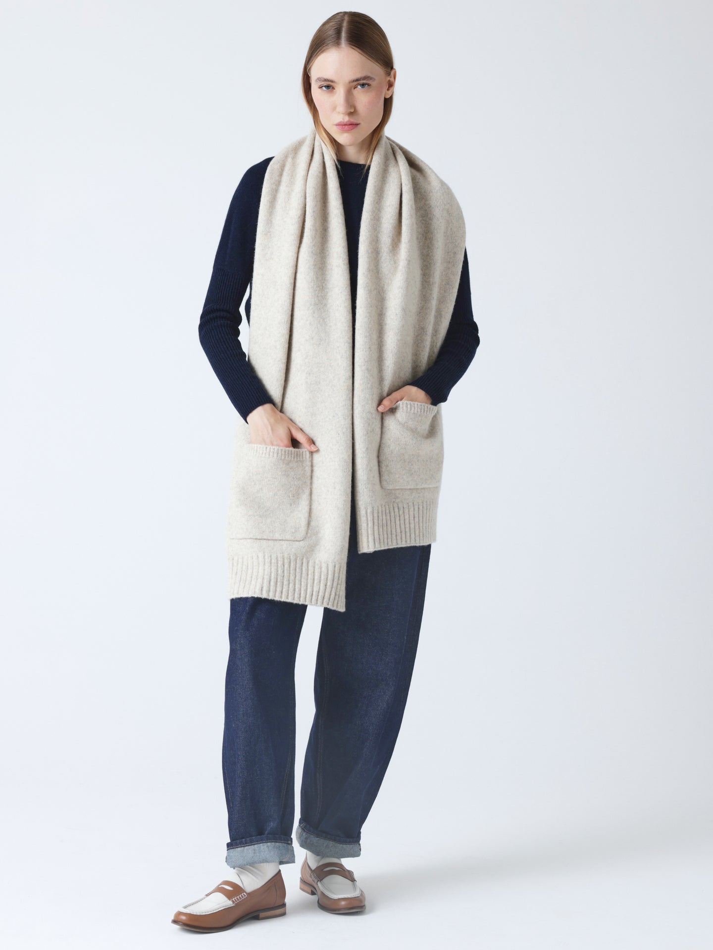 ilaria - Écharpe en laine et coton - grey pearl