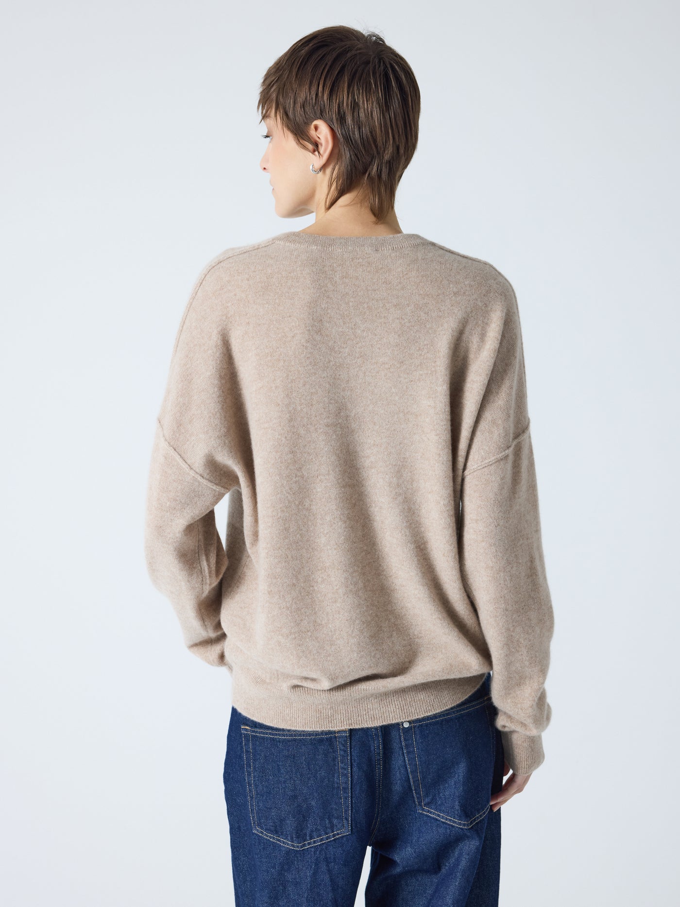 arden - Pull col V 100% cachemire - chestnut