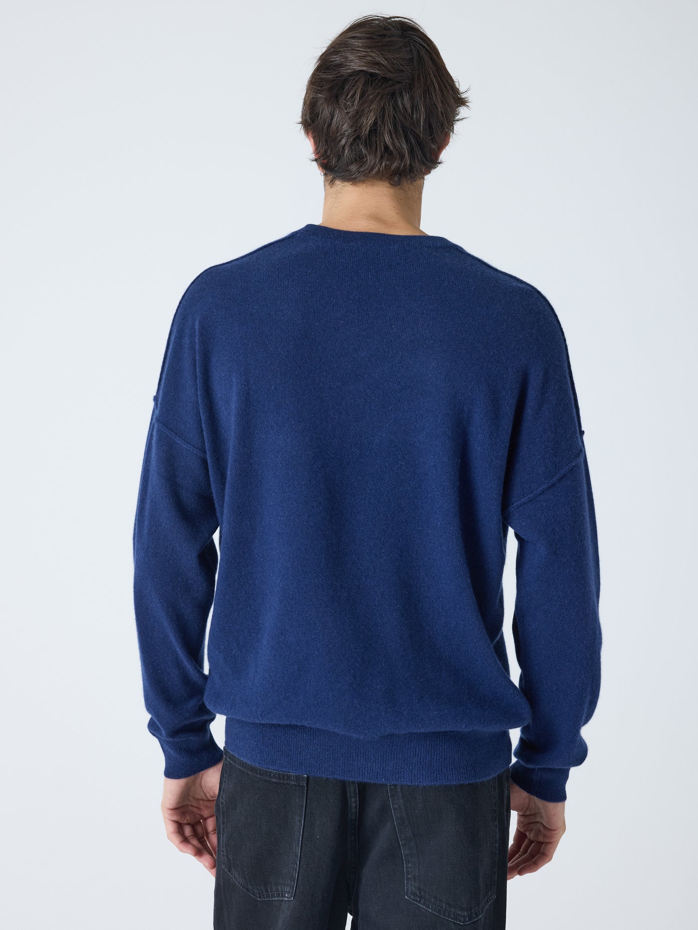 arden - Maglione scollo a V 100% cashmere - blu navy