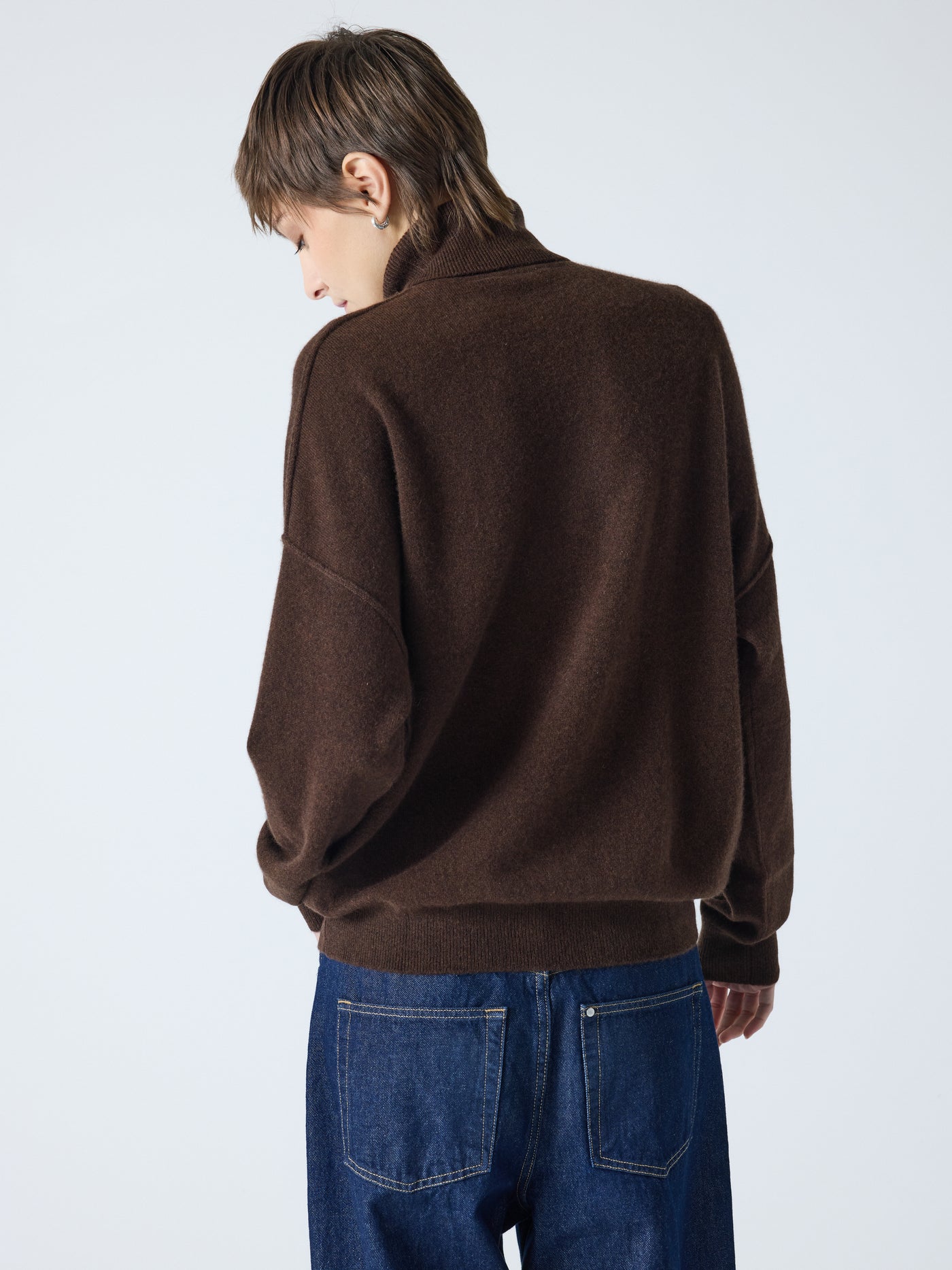 owen - Pull col roulé 100% cachemire - brownie