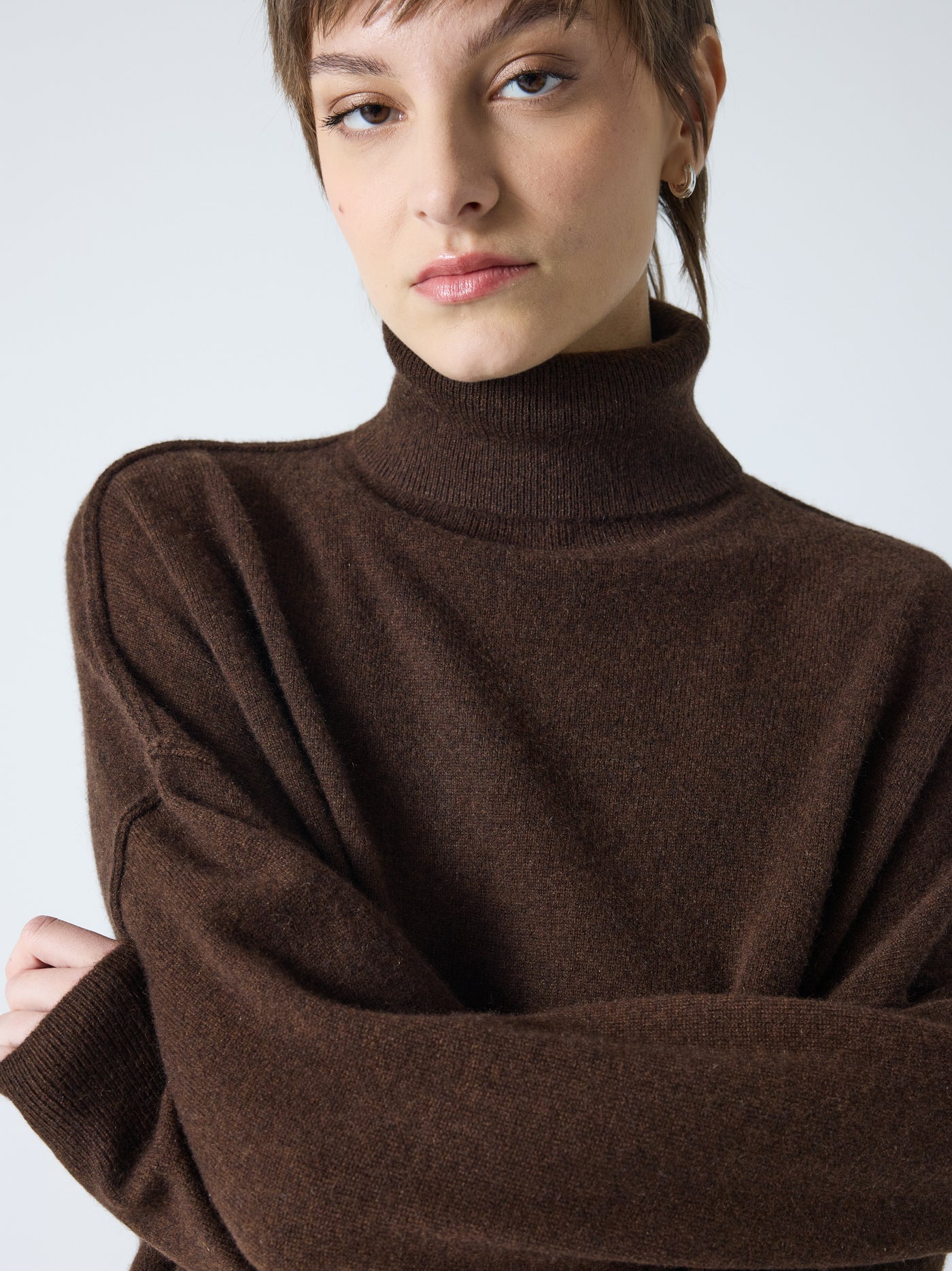 owen - Pull col roulé 100% cachemire - brownie