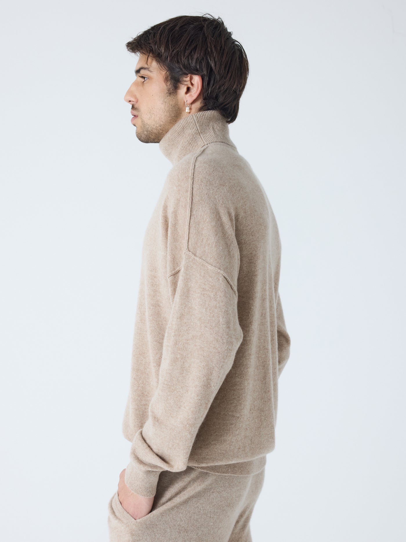 owen - Pull col roulé 100% cachemire - chestnut