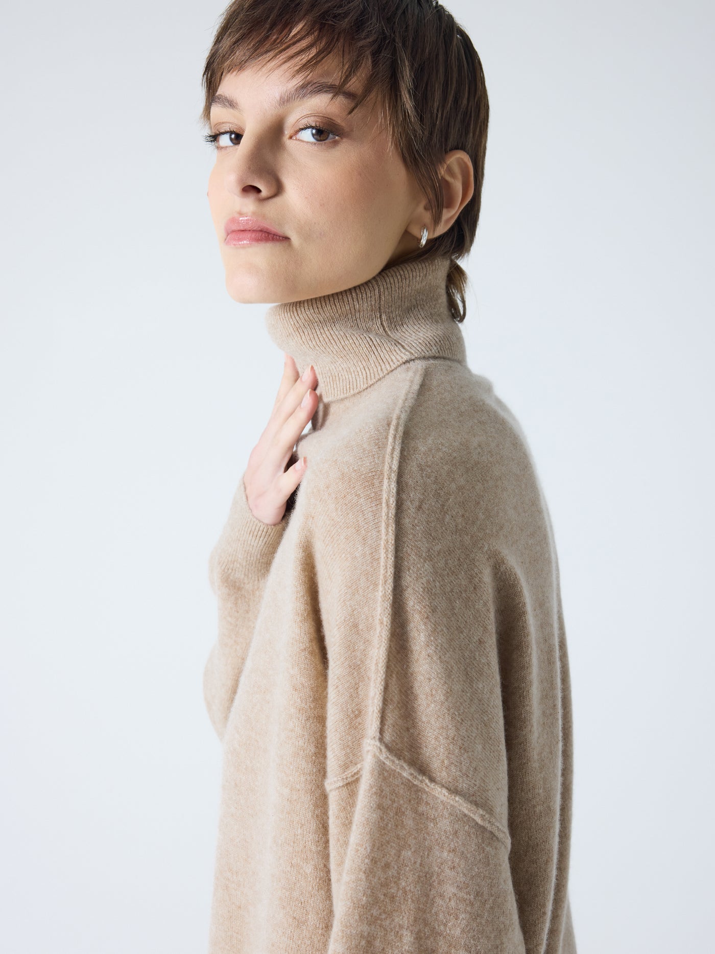 owen - Pull col roulé 100% cachemire - chestnut