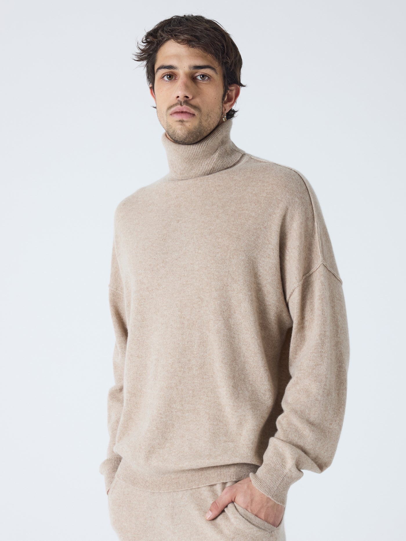 owen - Pull col roulé 100% cachemire - chestnut